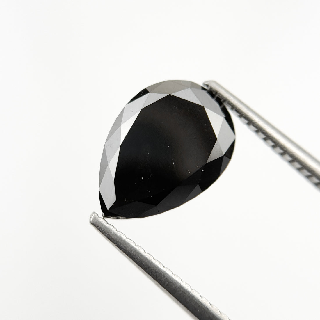 3.40 Ct Pear Rose Cut Black Natural Fancy Diamond