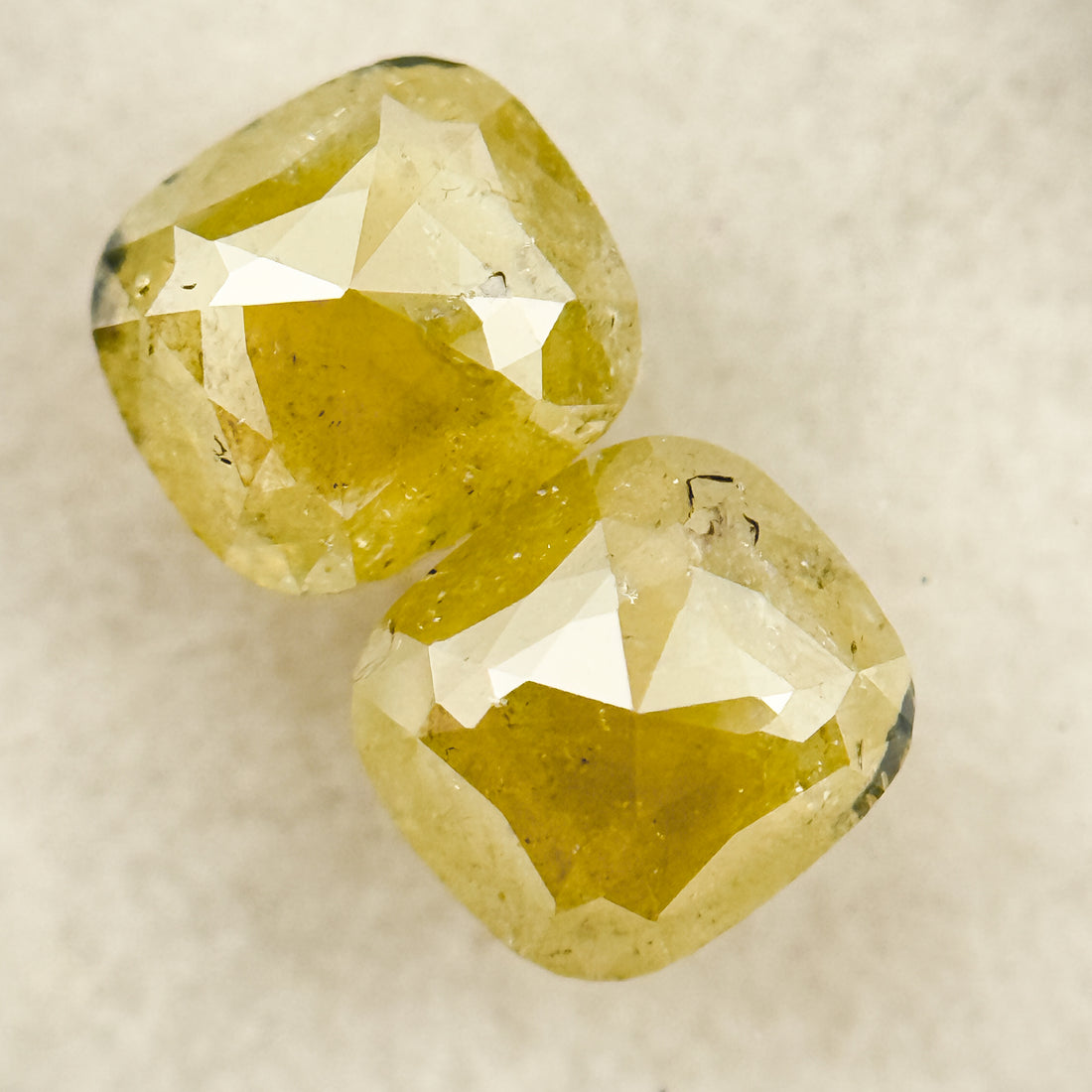 1.67 Ct Oval Rose Cut Yellow Natural Salt and Pepper Diamond