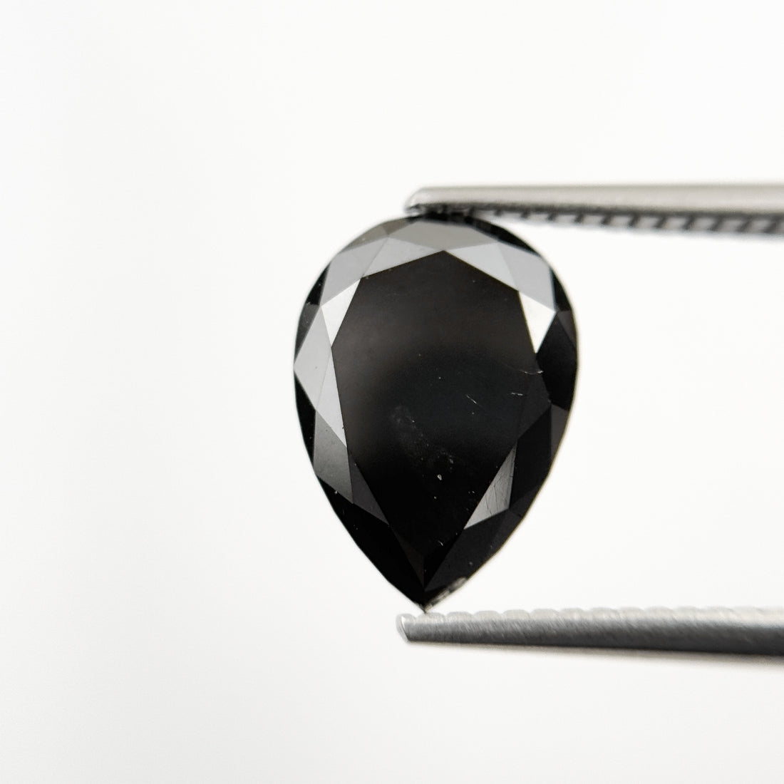 3.40 Ct Pear Rose Cut Black Natural Fancy Diamond