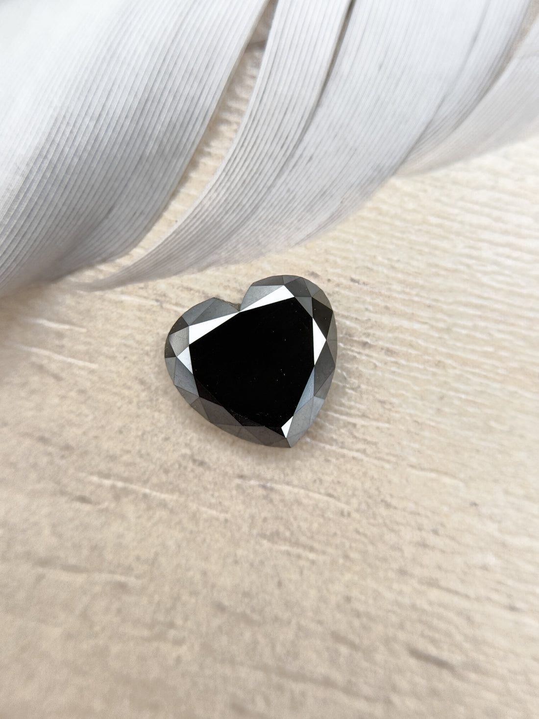 1.75 Ct Heart Rose Cut Black Natural Salt and Pepper Diamond