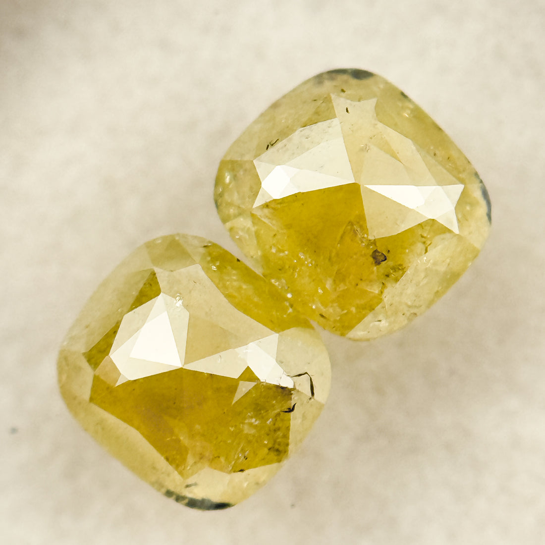 1.67 Ct Oval Rose Cut Yellow Natural Salt and Pepper Diamond