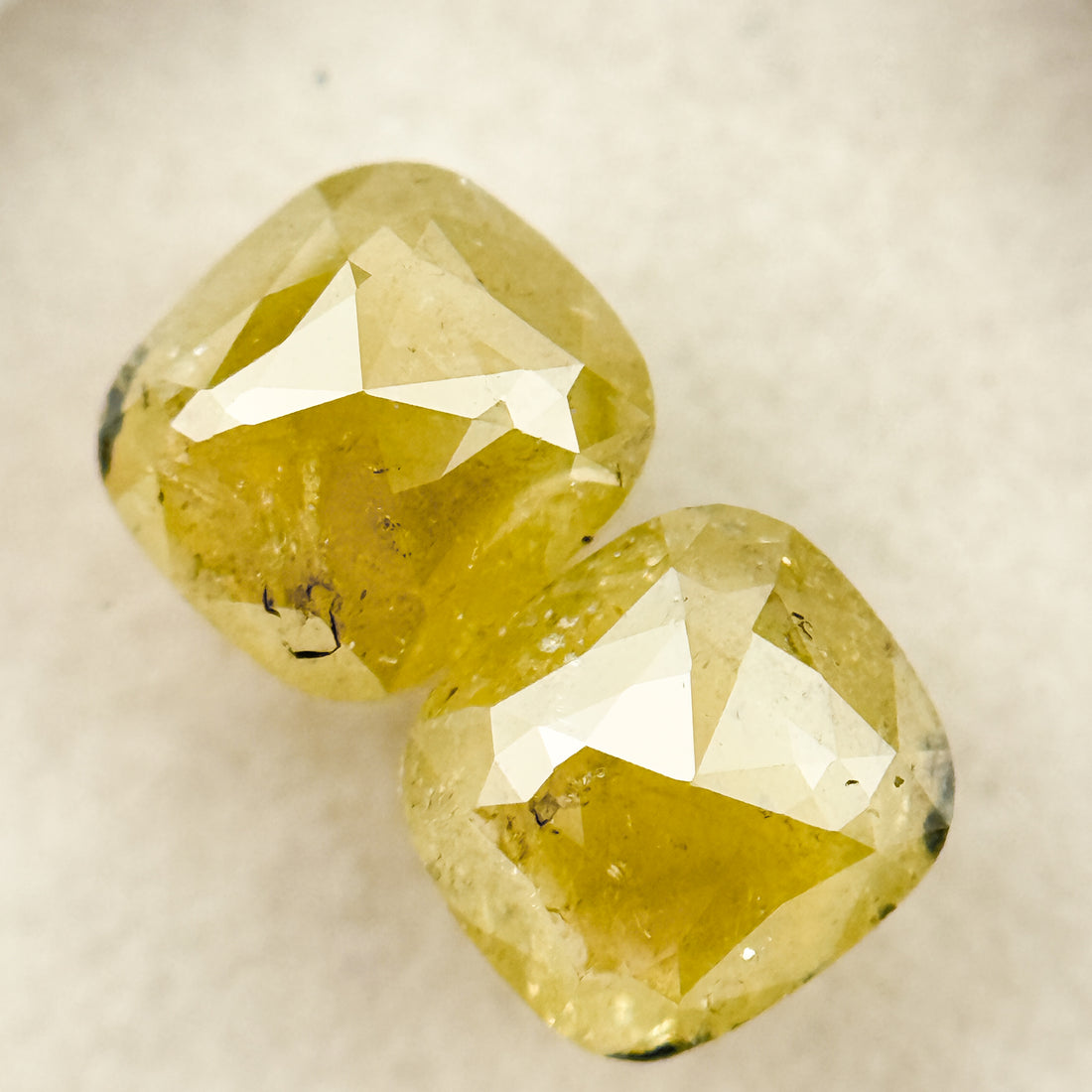 1.67 Ct Oval Rose Cut Yellow Natural Salt and Pepper Diamond