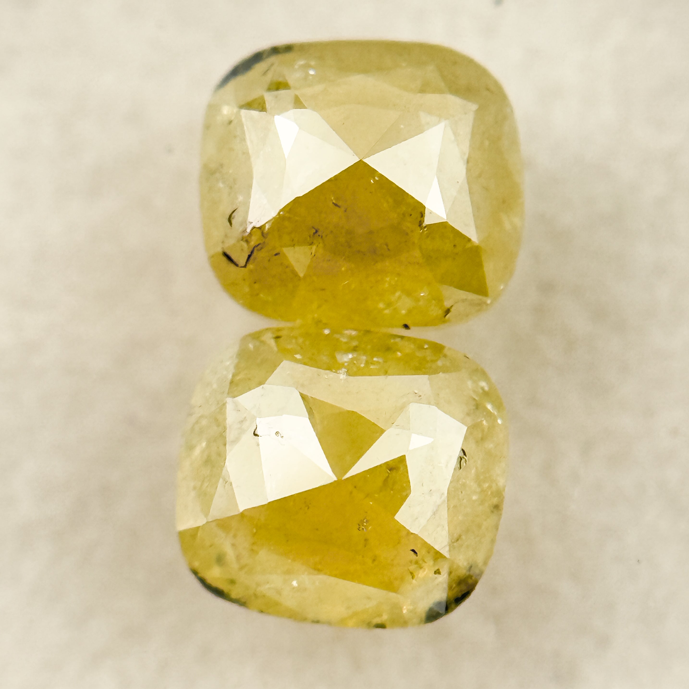 1.67 Ct Oval Rose Cut Yellow Natural Salt and Pepper Diamond