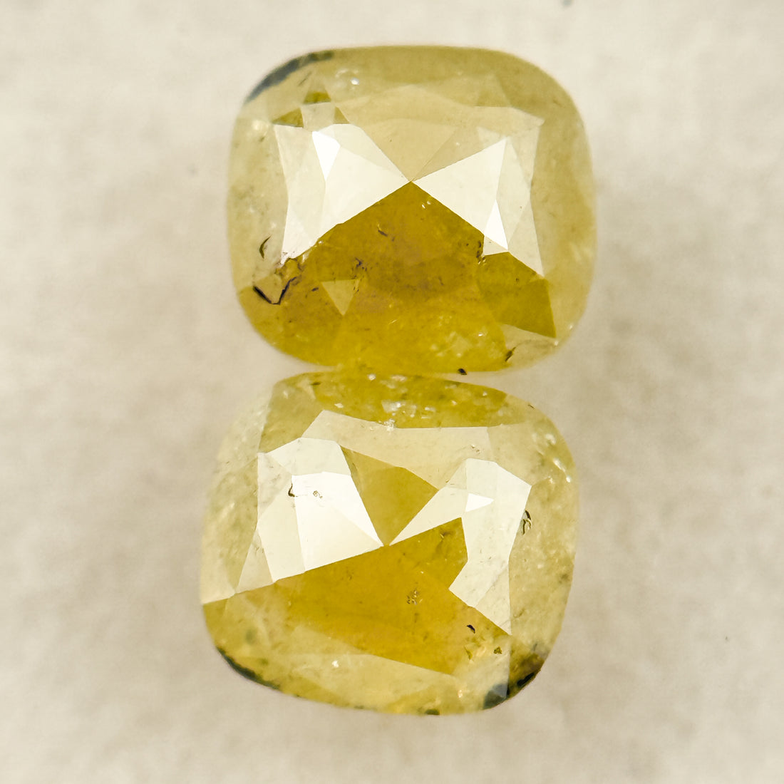 1.67 Ct Oval Rose Cut Yellow Natural Salt and Pepper Diamond