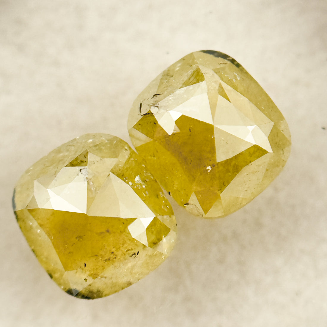 1.67 Ct Oval Rose Cut Yellow Natural Salt and Pepper Diamond