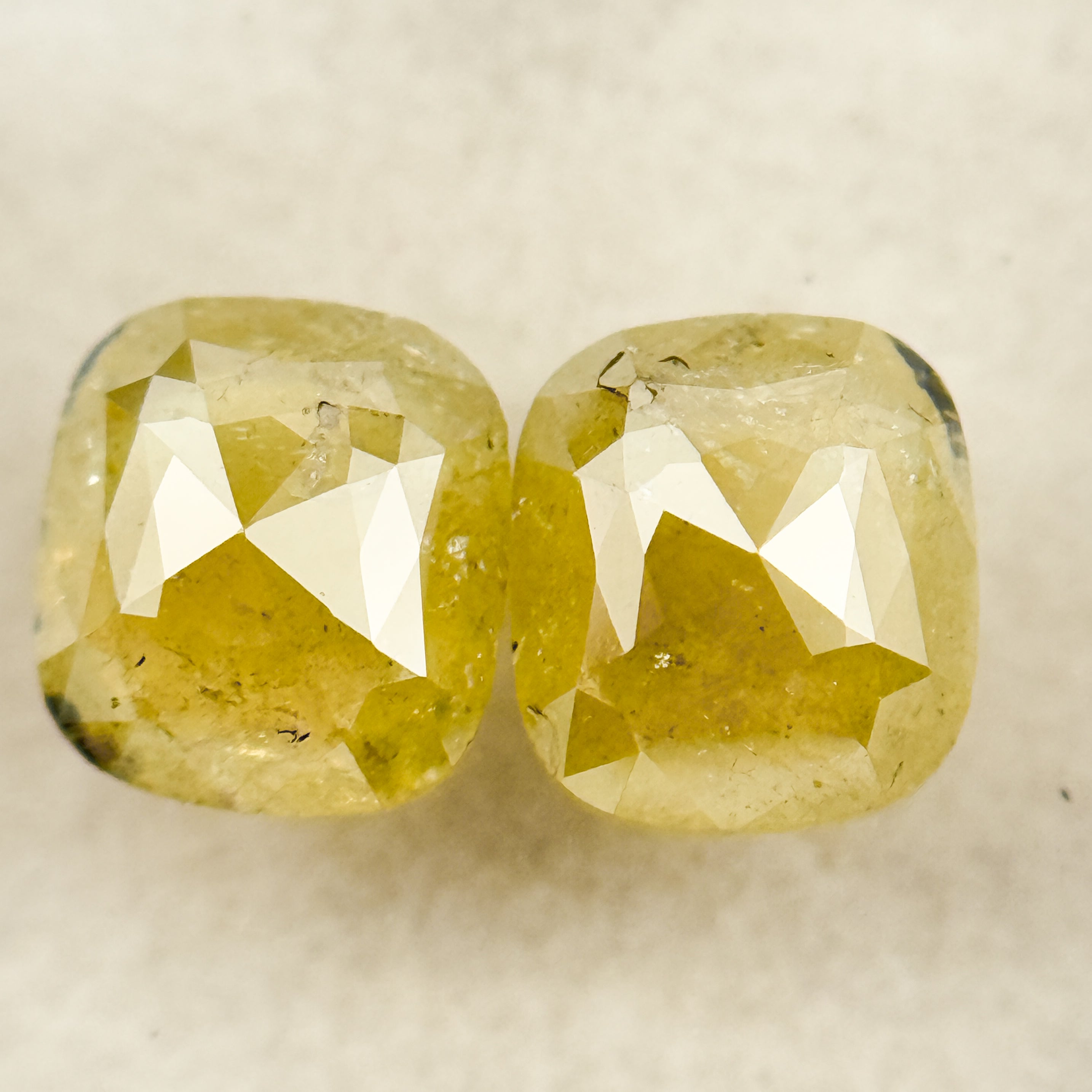 1.67 Ct Oval Rose Cut Yellow Natural Salt and Pepper Diamond