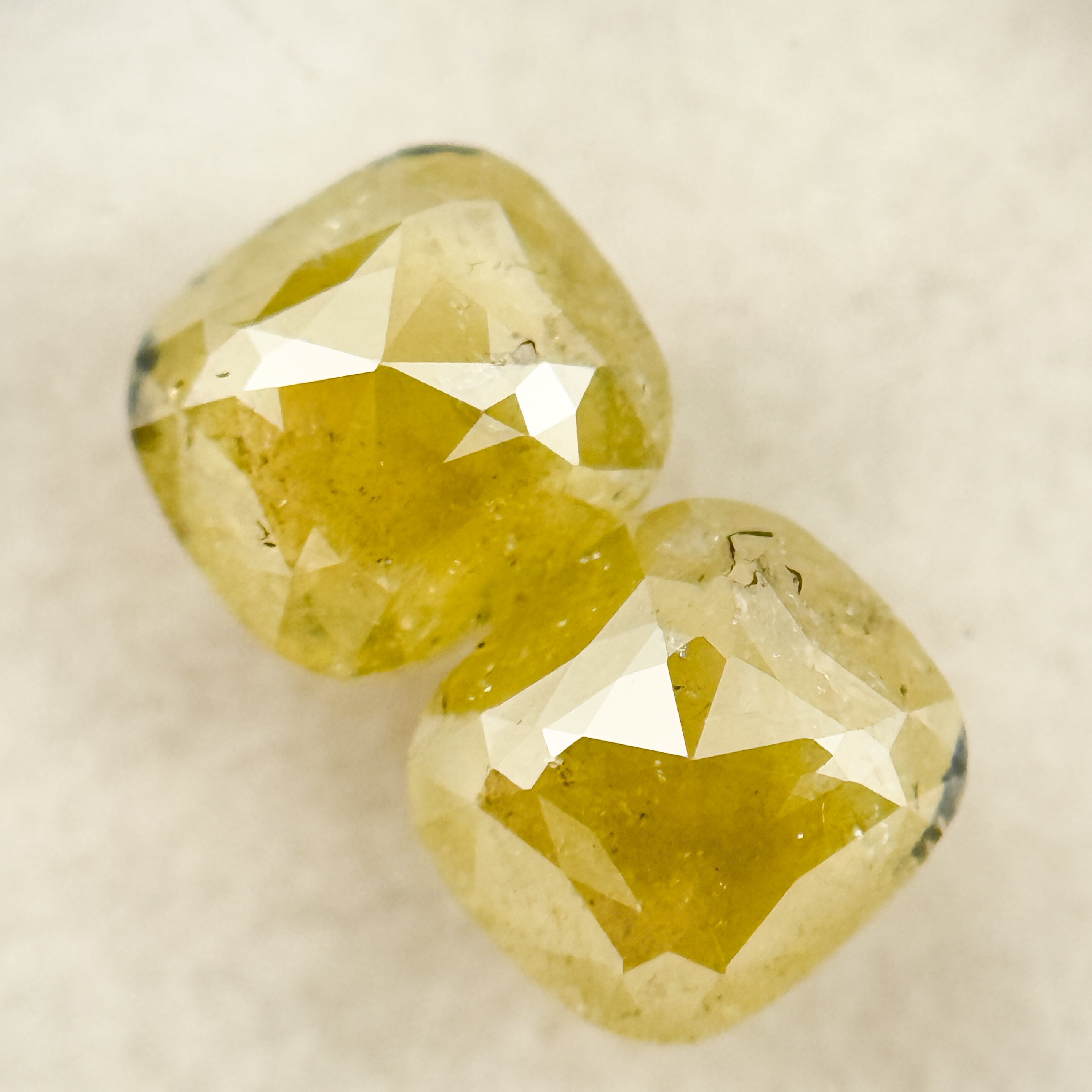 1.67 Ct Oval Rose Cut Yellow Natural Salt and Pepper Diamond
