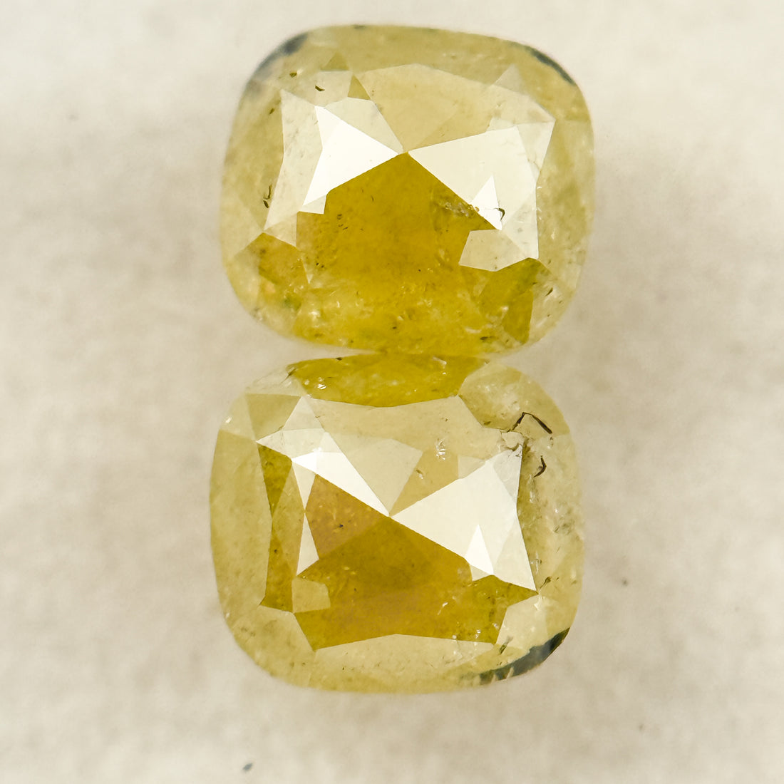 1.67 Ct Oval Rose Cut Yellow Natural Salt and Pepper Diamond