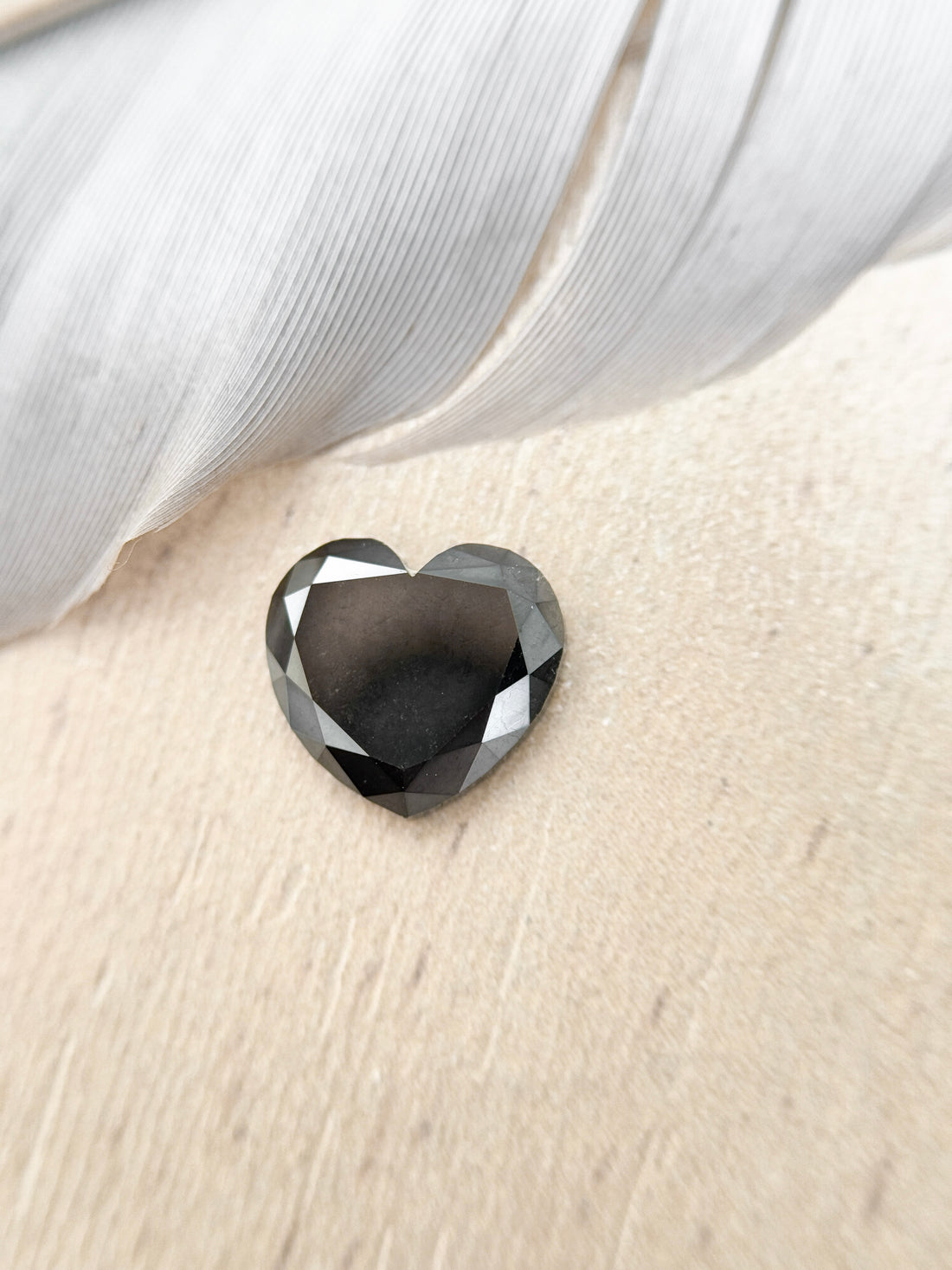 1.64 Ct Heart Rose Cut Black Natural Salt and Pepper Diamond