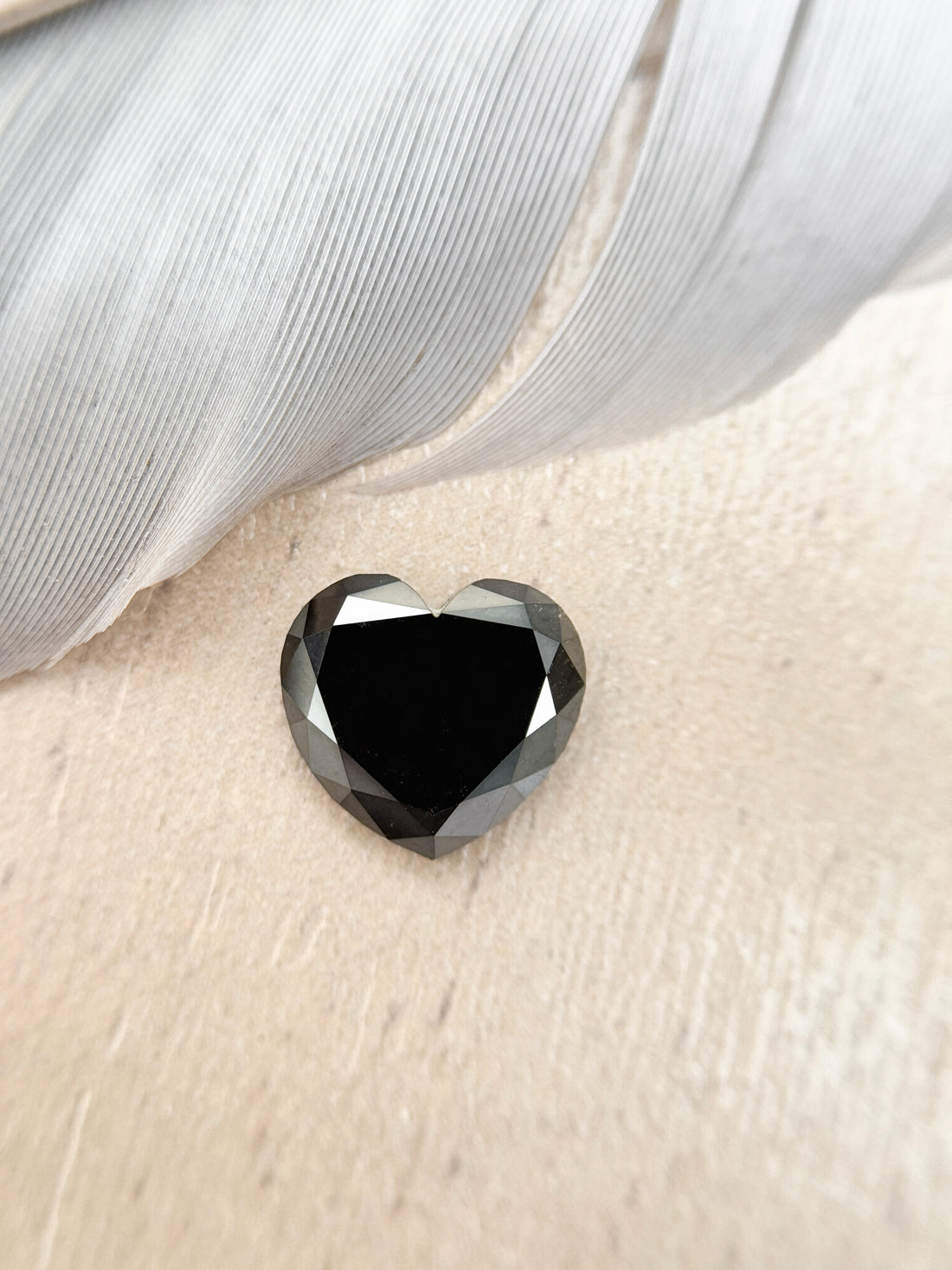1.64 Ct Heart Rose Cut Black Natural Salt and Pepper Diamond