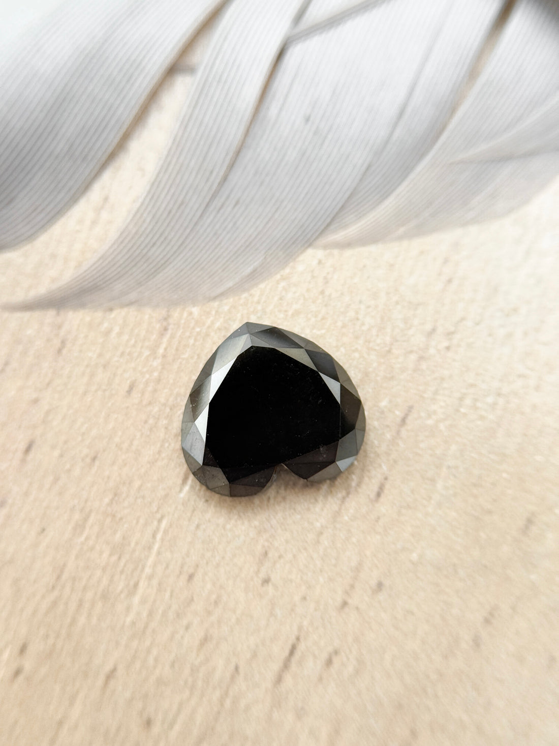 1.64 Ct Heart Rose Cut Black Natural Salt and Pepper Diamond