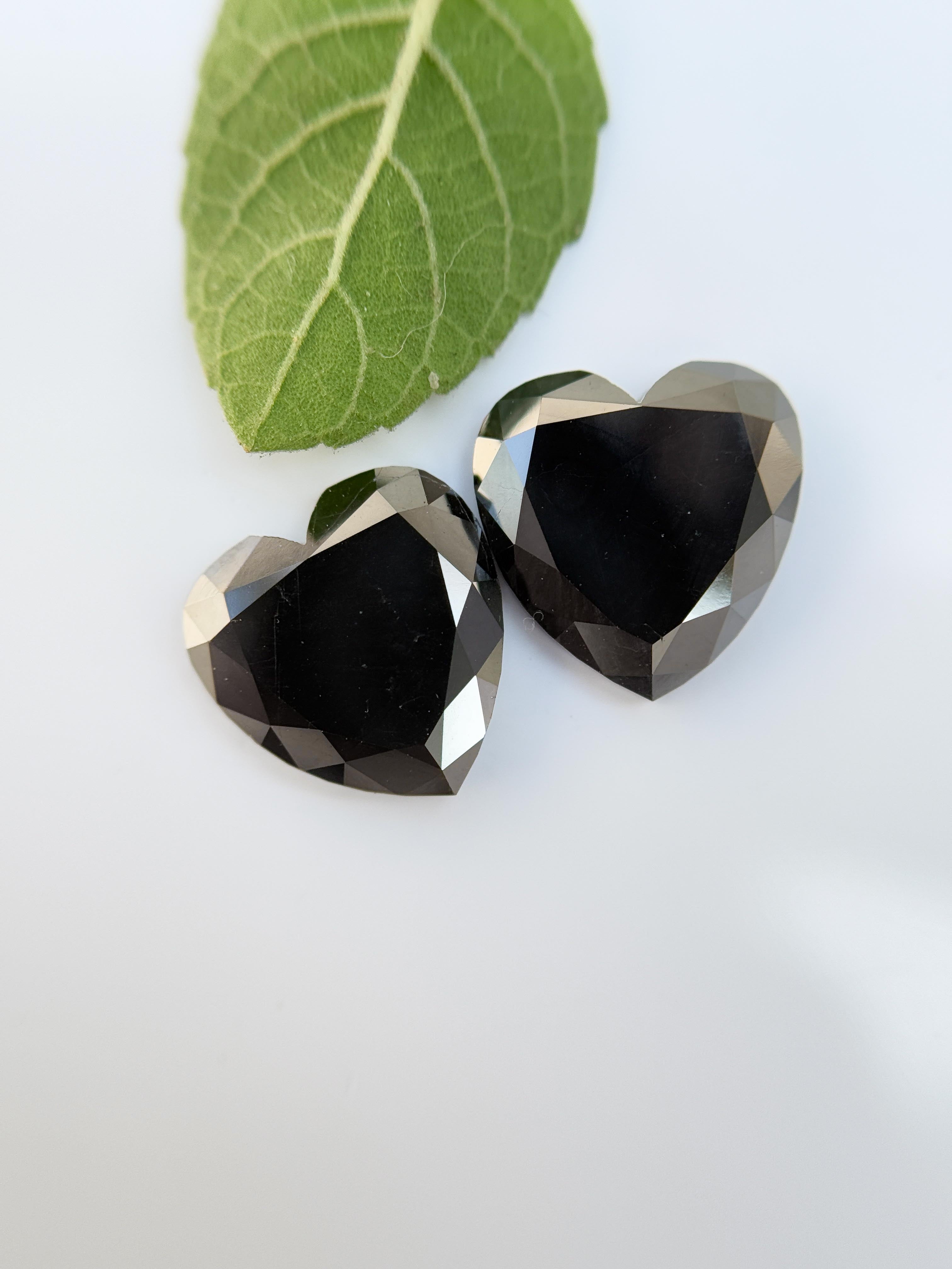 6.95 Ct Heart Rose Cut Black Natural Salt and Pepper Diamond