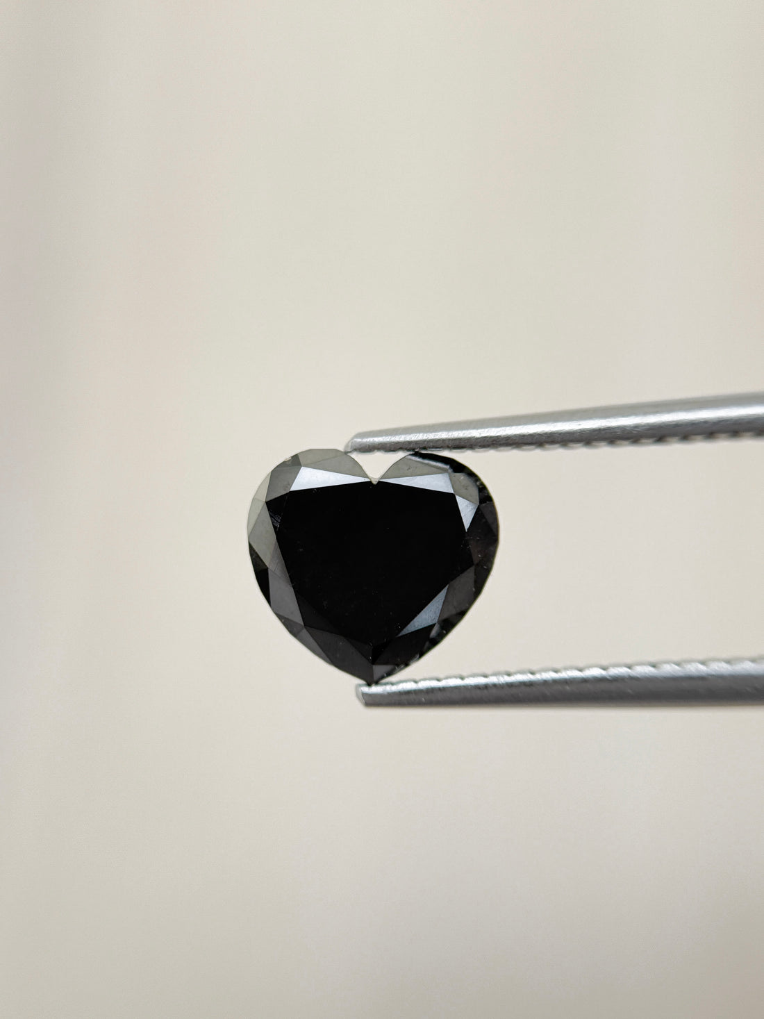 1.64 Ct Heart Rose Cut Black Natural Salt and Pepper Diamond