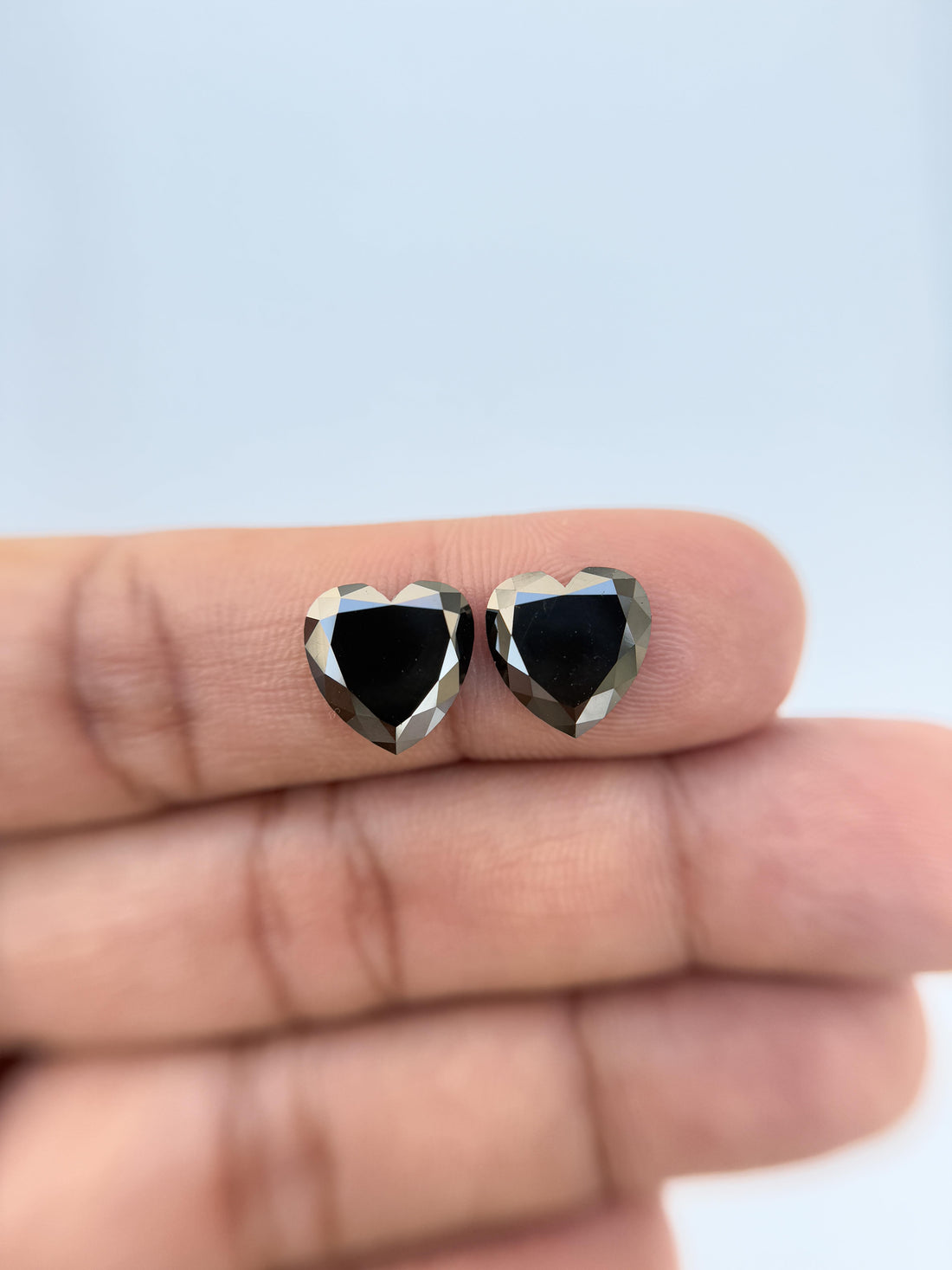 6.95 Ct Heart Rose Cut Black Natural Salt and Pepper Diamond
