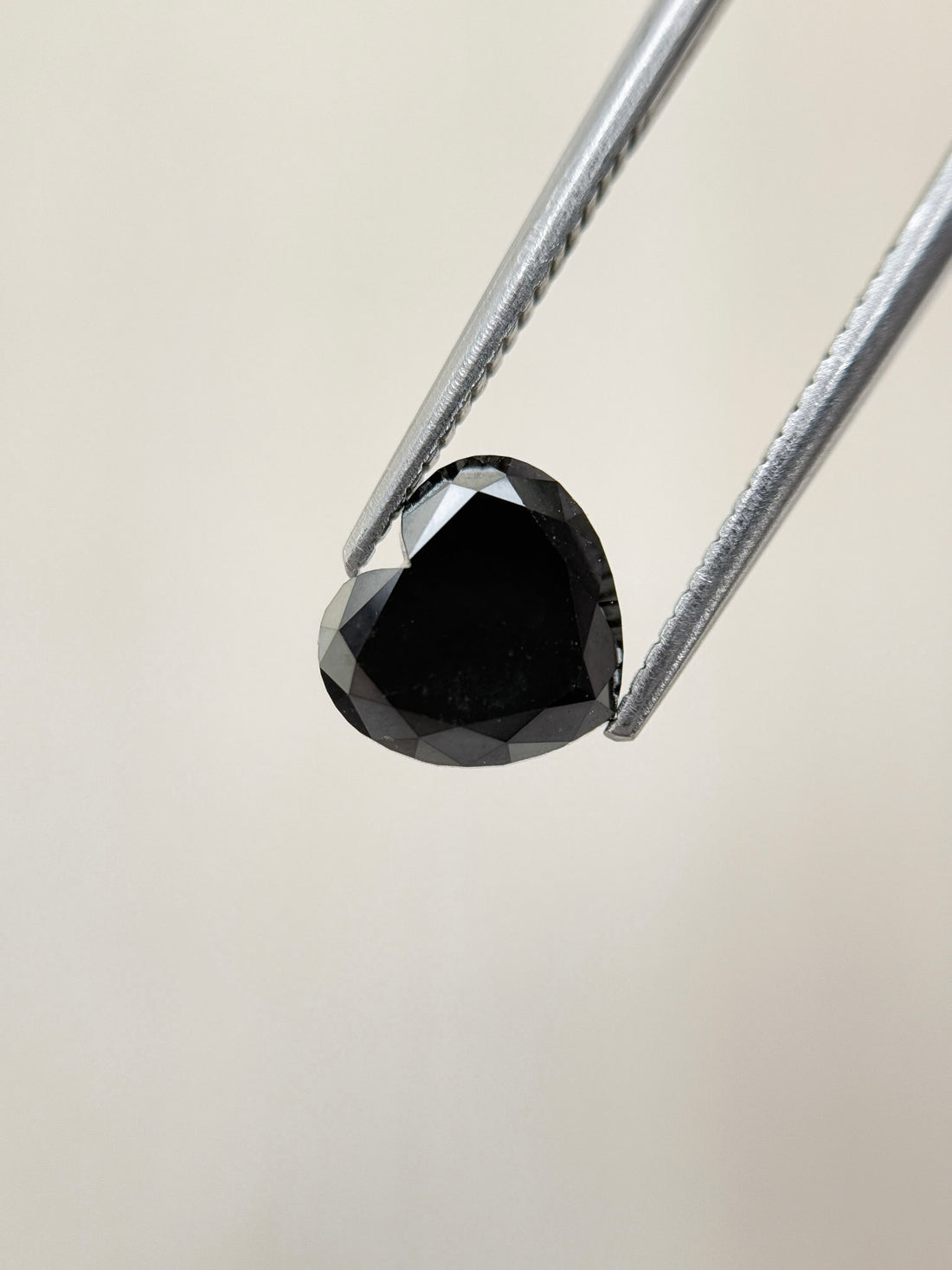 1.64 Ct Heart Rose Cut Black Natural Salt and Pepper Diamond