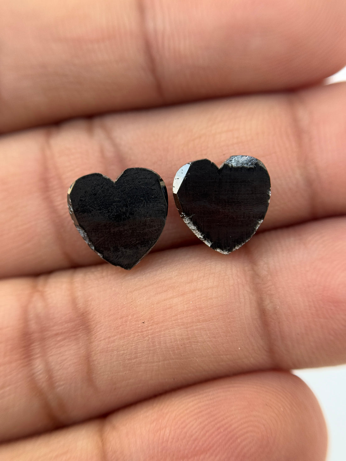6.95 Ct Heart Rose Cut Black Natural Salt and Pepper Diamond