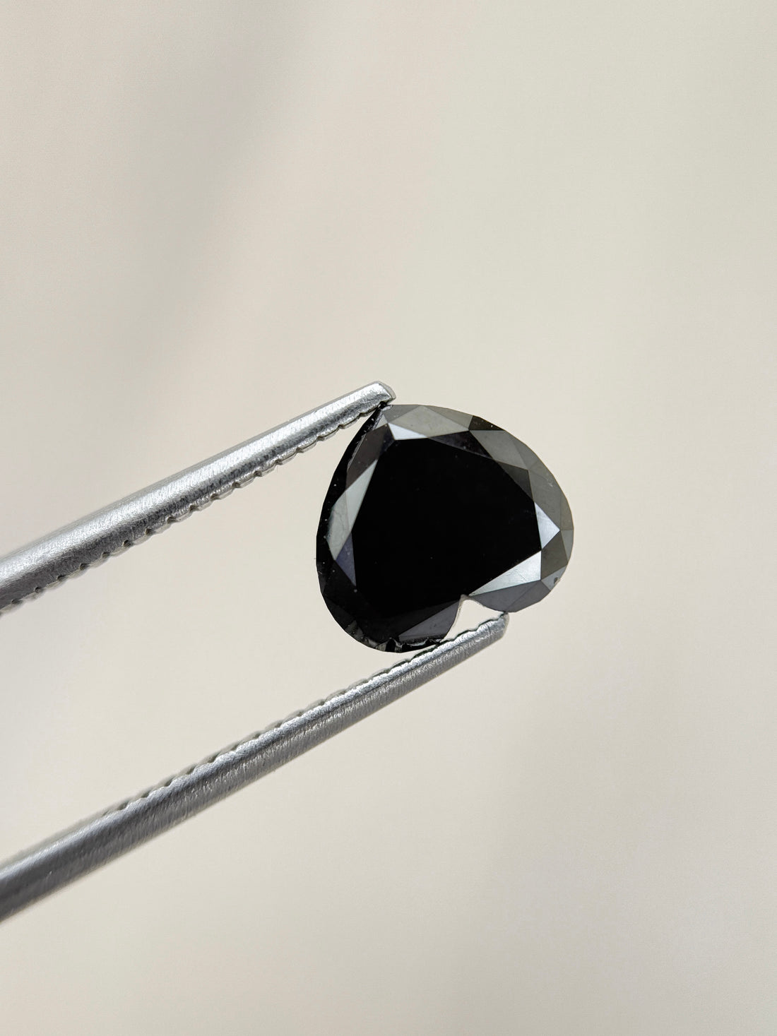 1.64 Ct Heart Rose Cut Black Natural Salt and Pepper Diamond