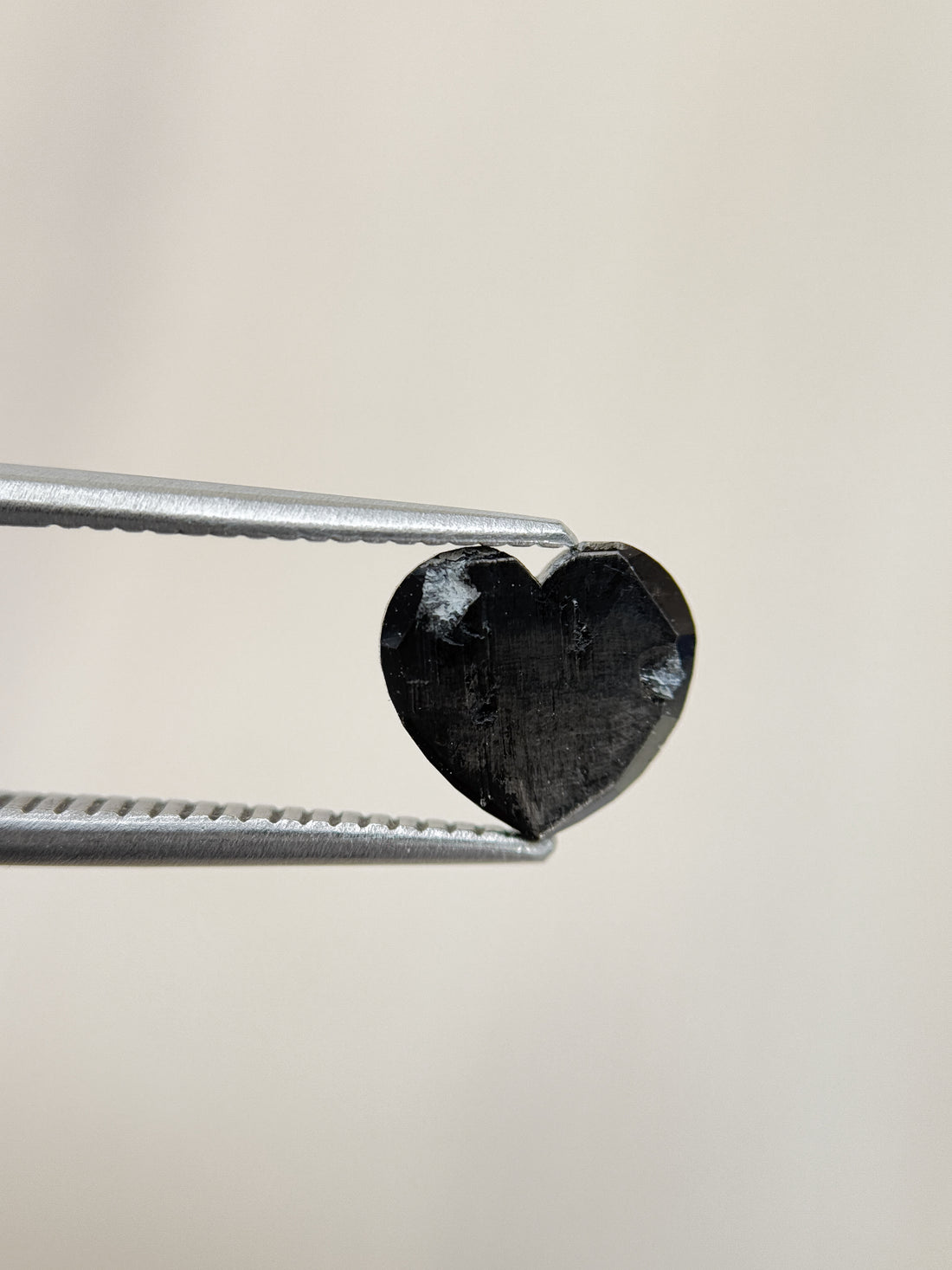 1.64 Ct Heart Rose Cut Black Natural Salt and Pepper Diamond