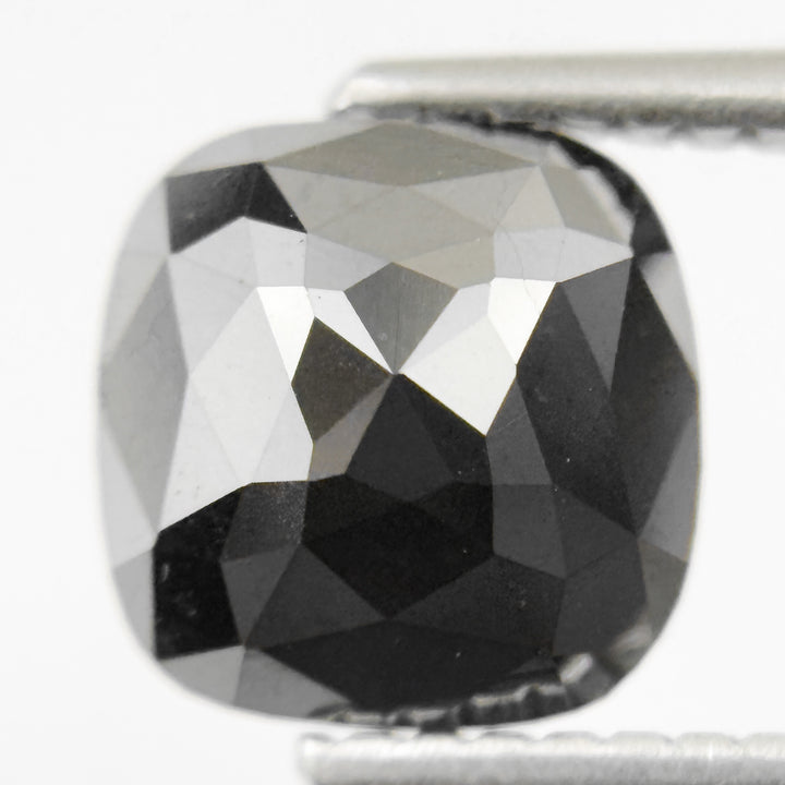 7.5 MM Cushion Rose Cut Black Natural Loose Diamond