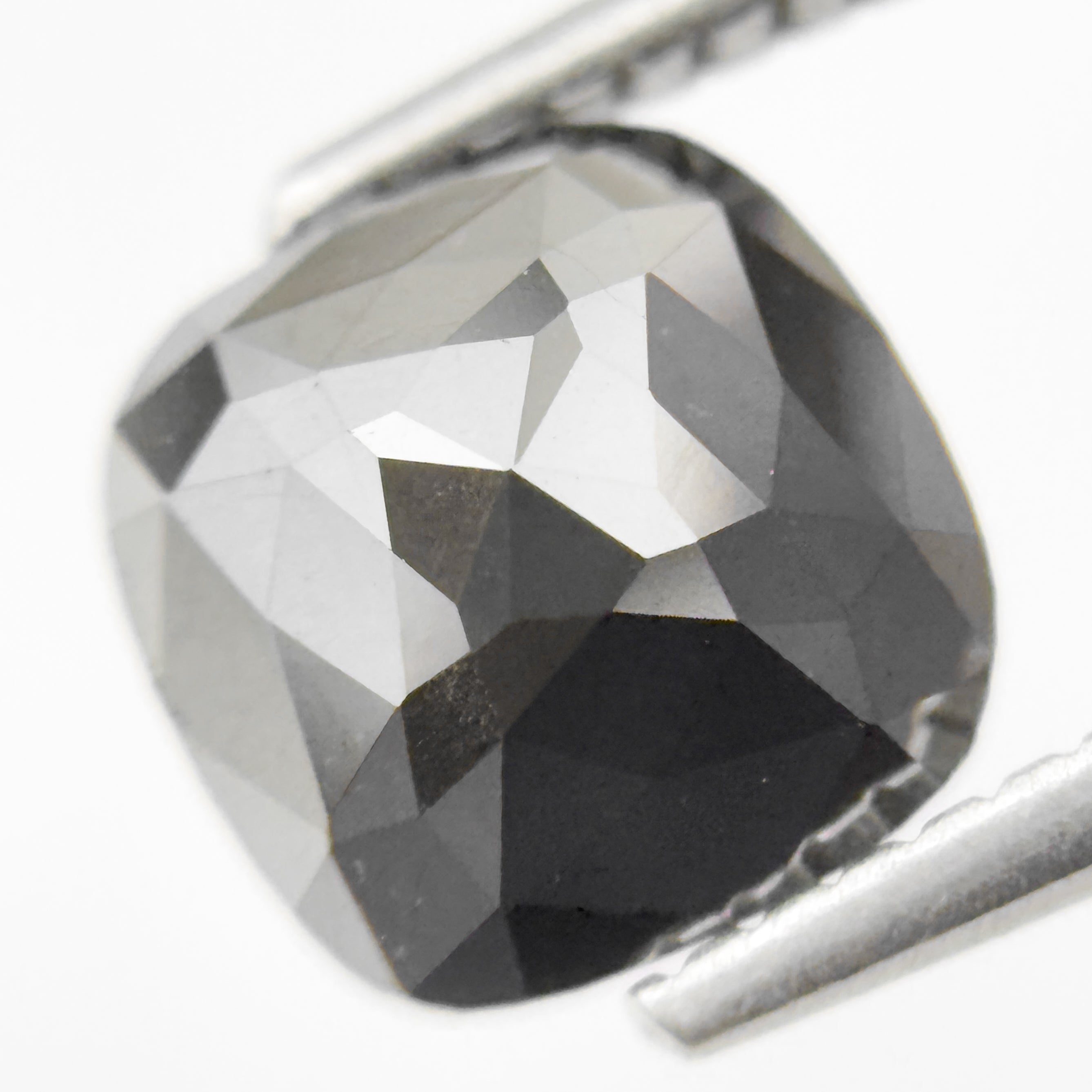 7.5 MM Cushion Rose Cut Black Natural Loose Diamond