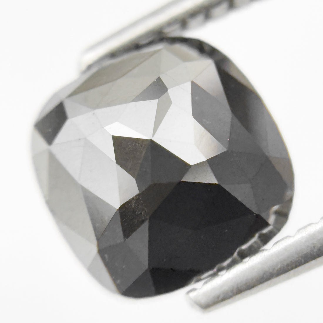 7.5 MM Cushion Rose Cut Black Natural Loose Diamond