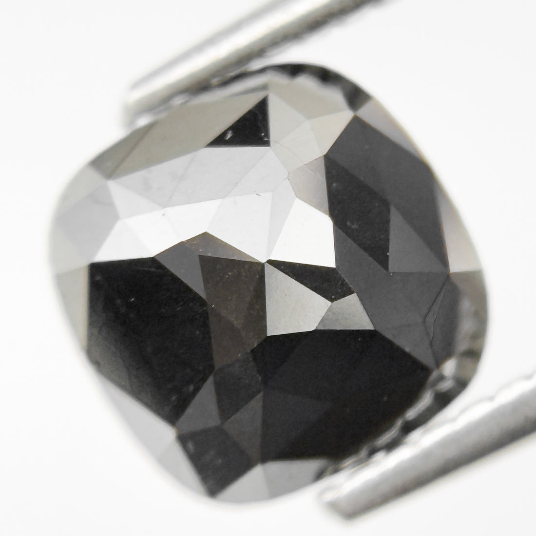 7.5 MM Cushion Rose Cut Black Natural Loose Diamond