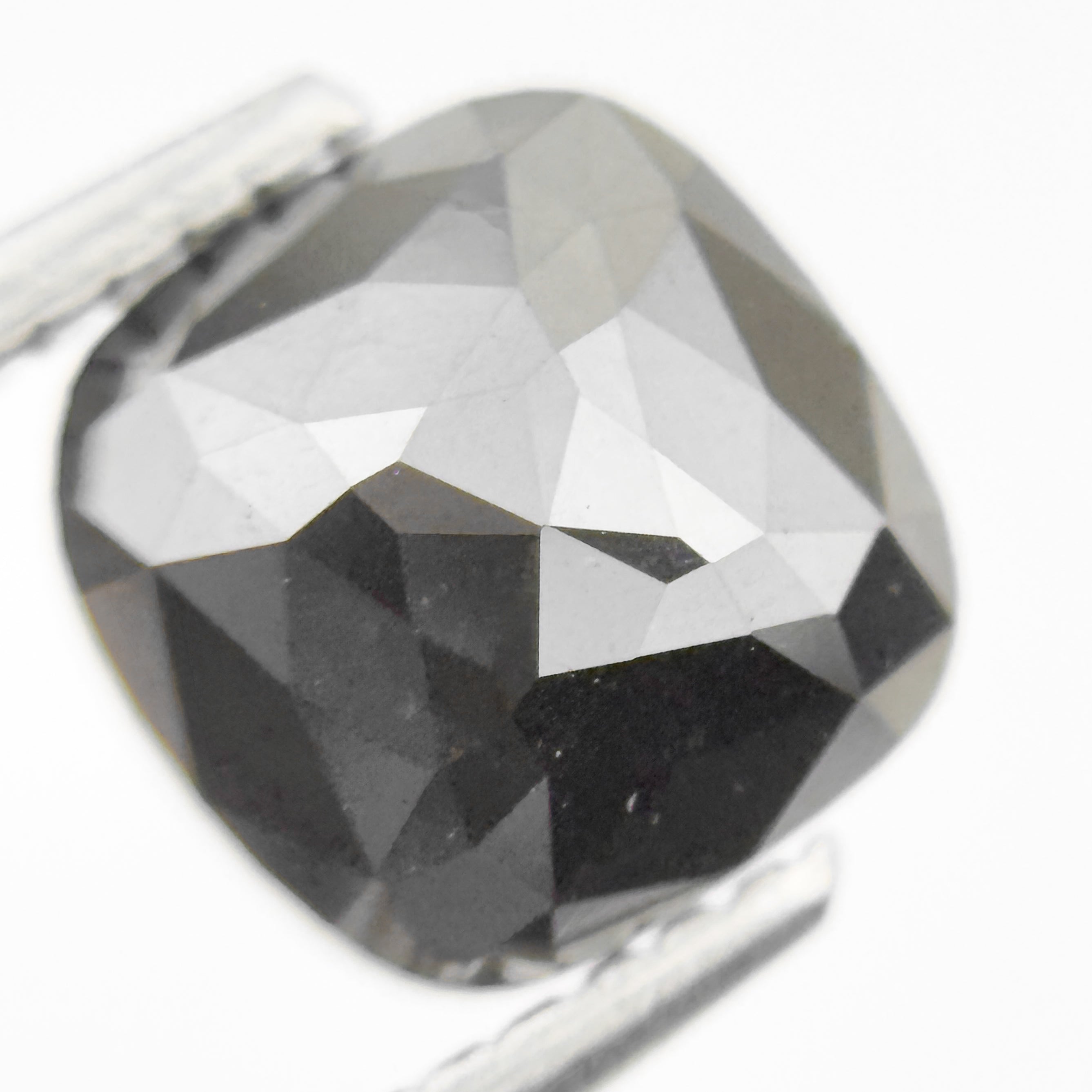 7.5 MM Cushion Rose Cut Black Natural Loose Diamond