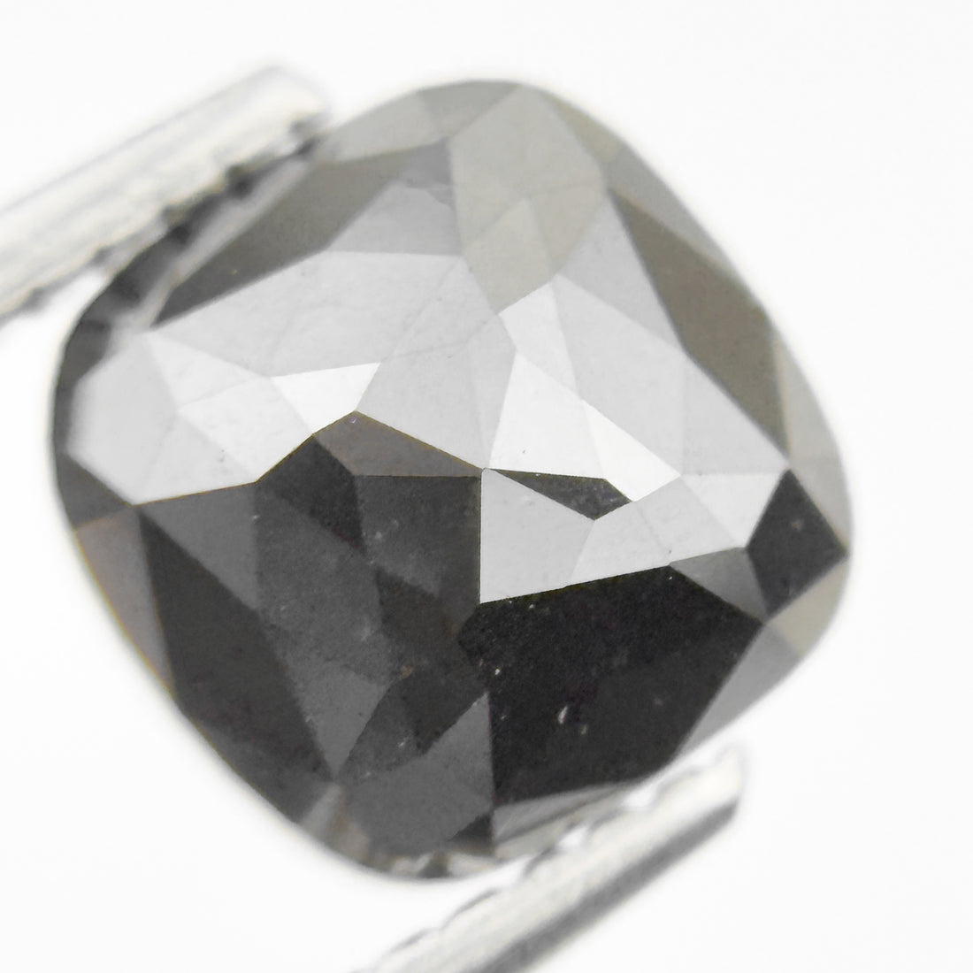 7.5 MM Cushion Rose Cut Black Natural Loose Diamond