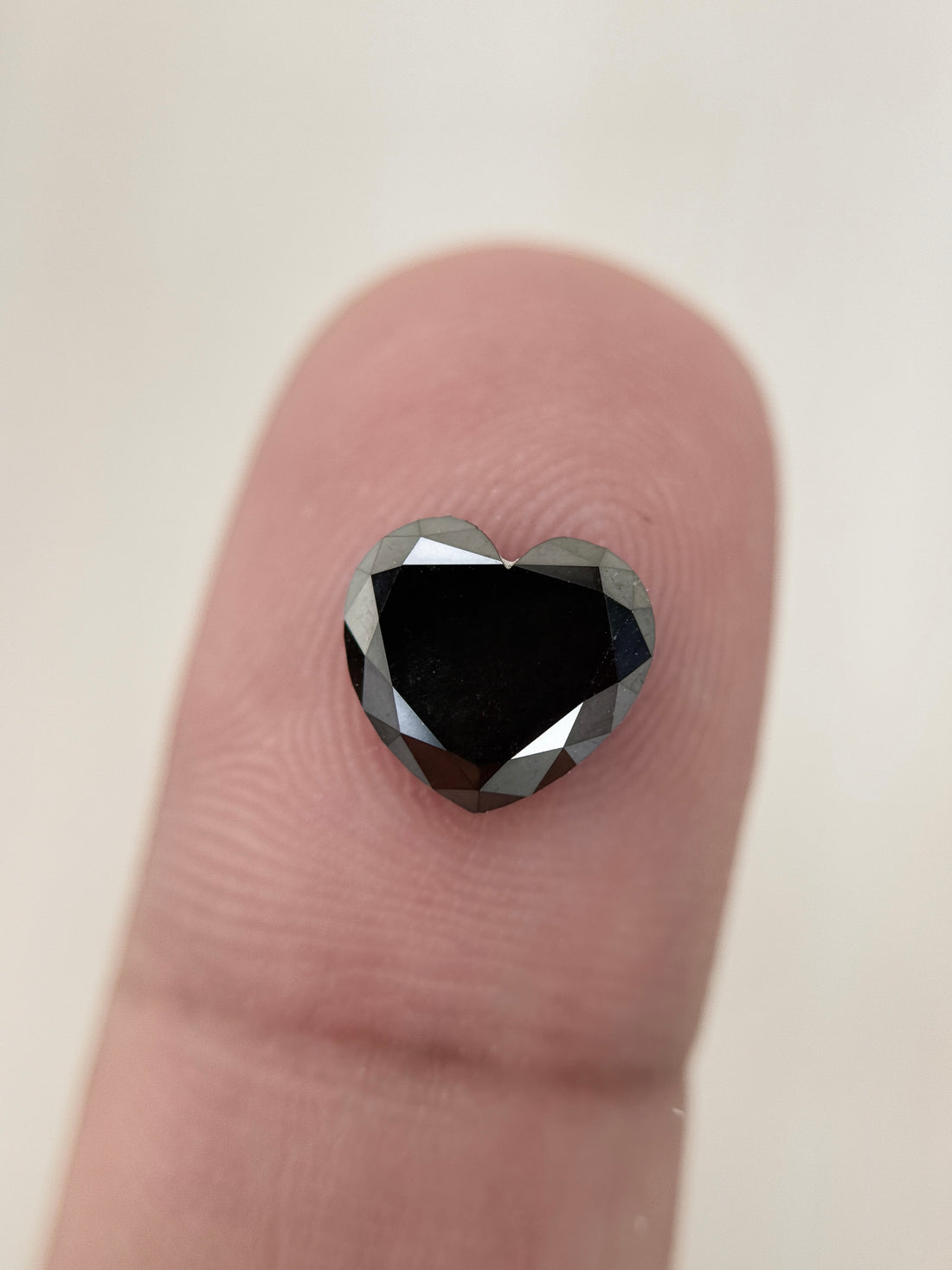 1.64 Ct Heart Rose Cut Black Natural Salt and Pepper Diamond