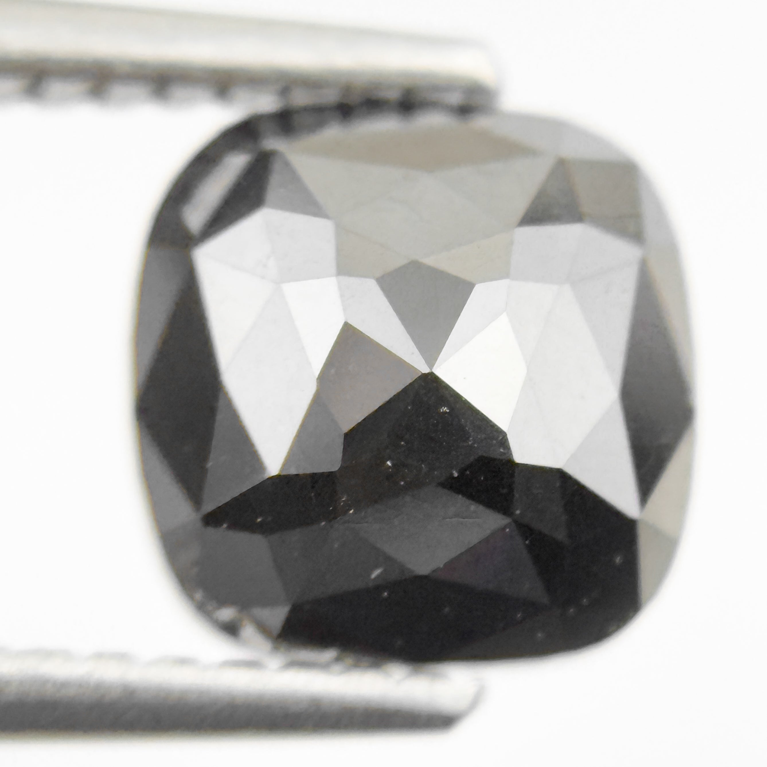 7.5 MM Cushion Rose Cut Black Natural Loose Diamond