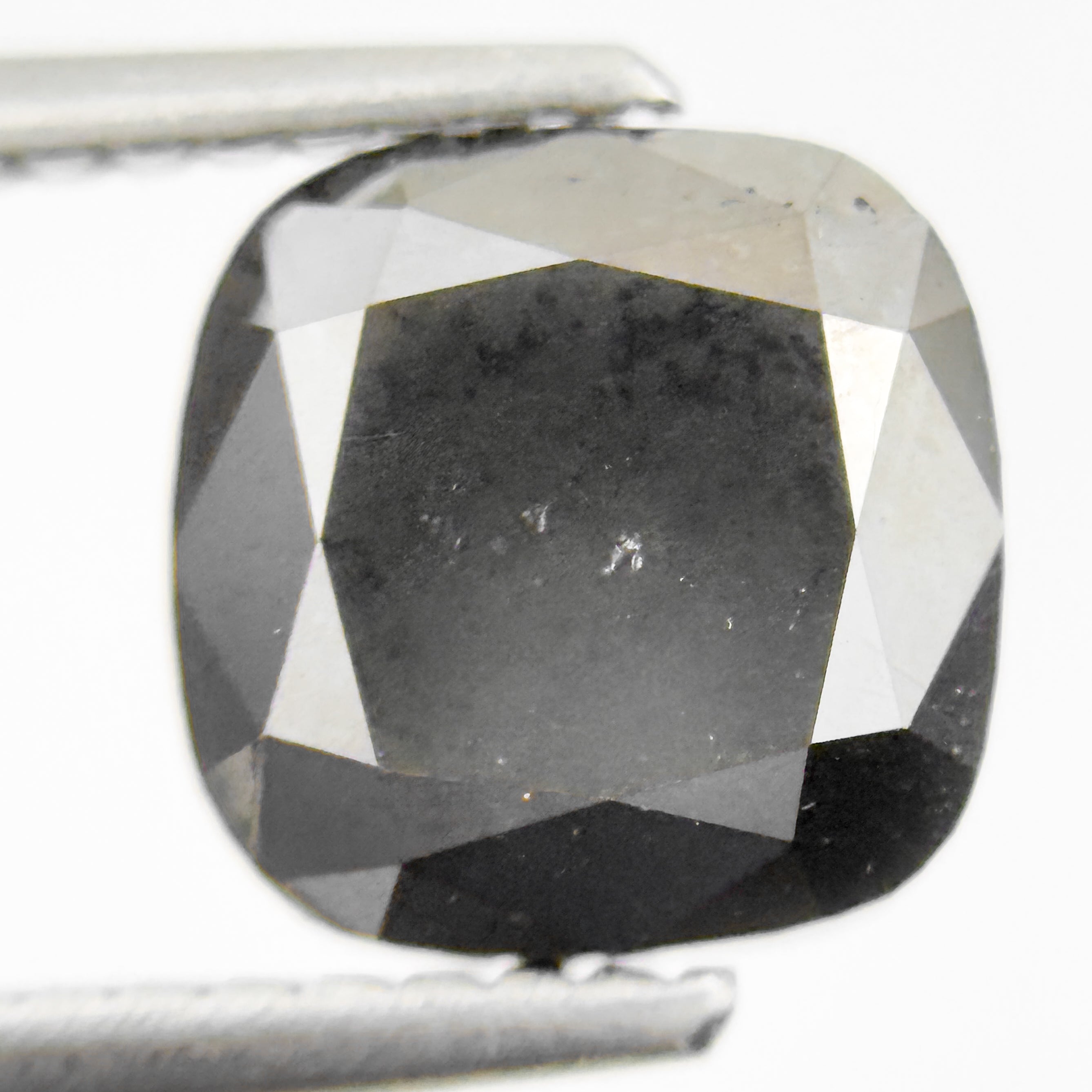 7.5 MM Cushion Rose Cut Black Natural Loose Diamond