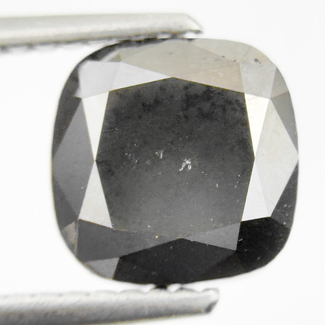 7.5 MM Cushion Rose Cut Black Natural Loose Diamond