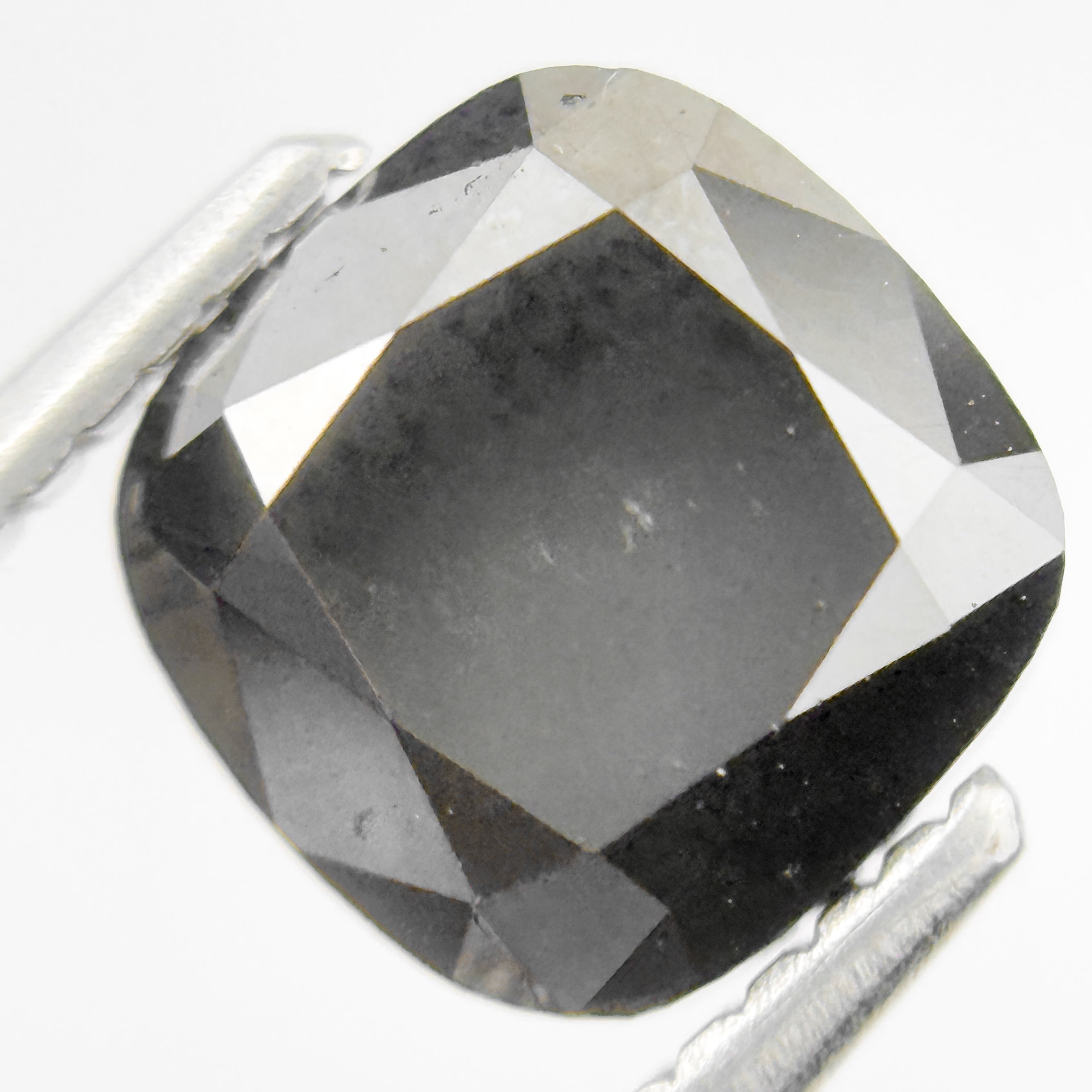 7.5 MM Cushion Rose Cut Black Natural Loose Diamond