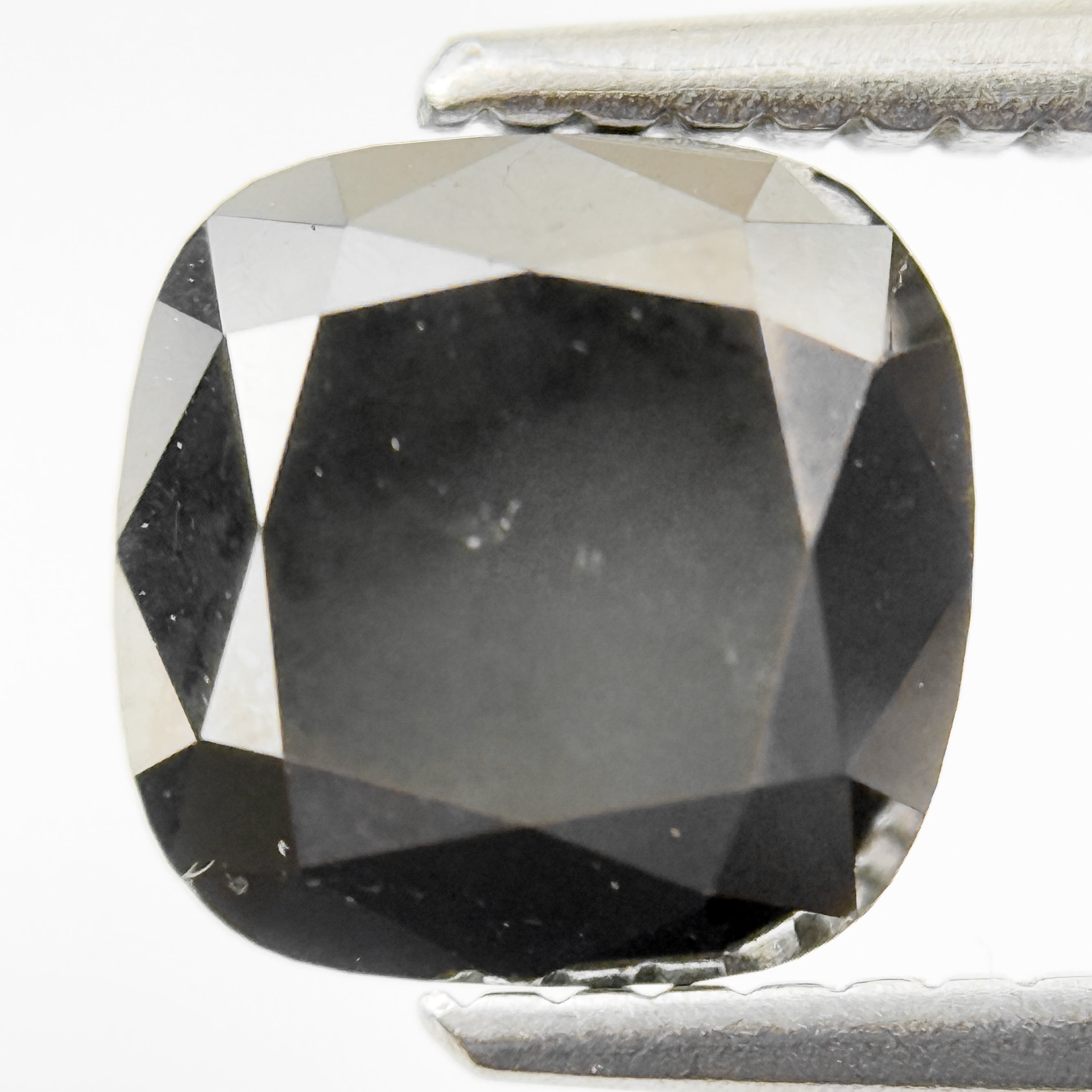 7.5 MM Cushion Rose Cut Black Natural Loose Diamond
