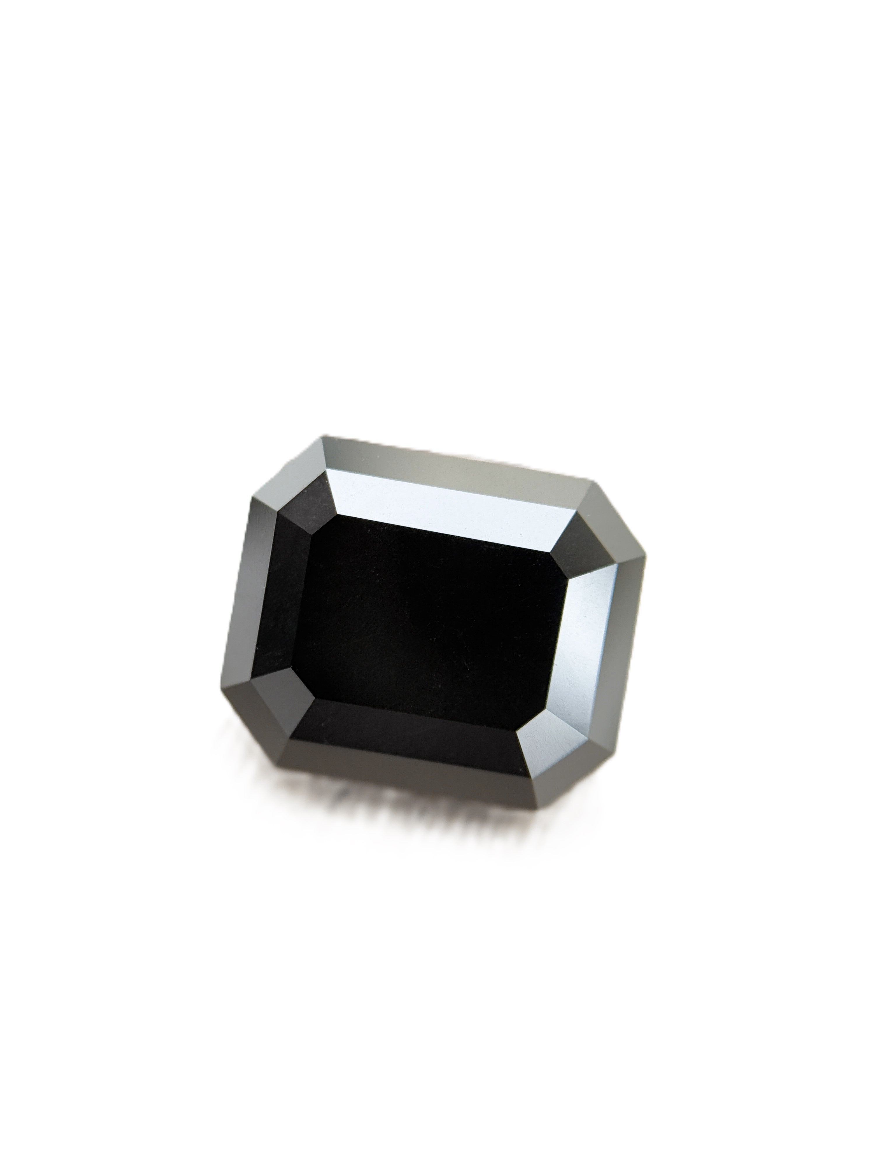 7.21 Ct Emerald Rose Cut Black Natural Salt and Pepper Diamond