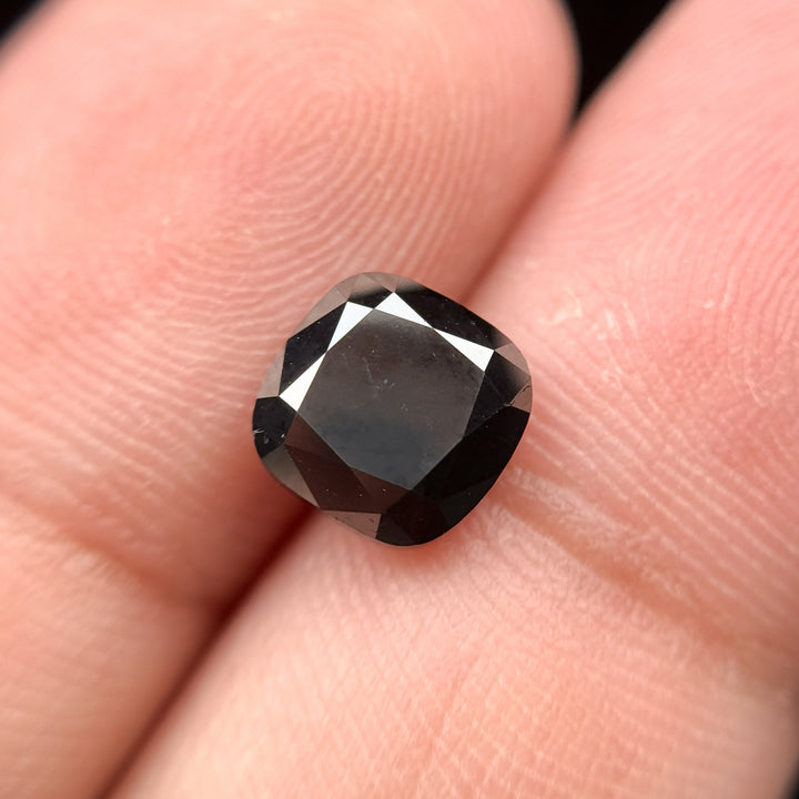 7.5 MM Cushion Rose Cut Black Natural Loose Diamond