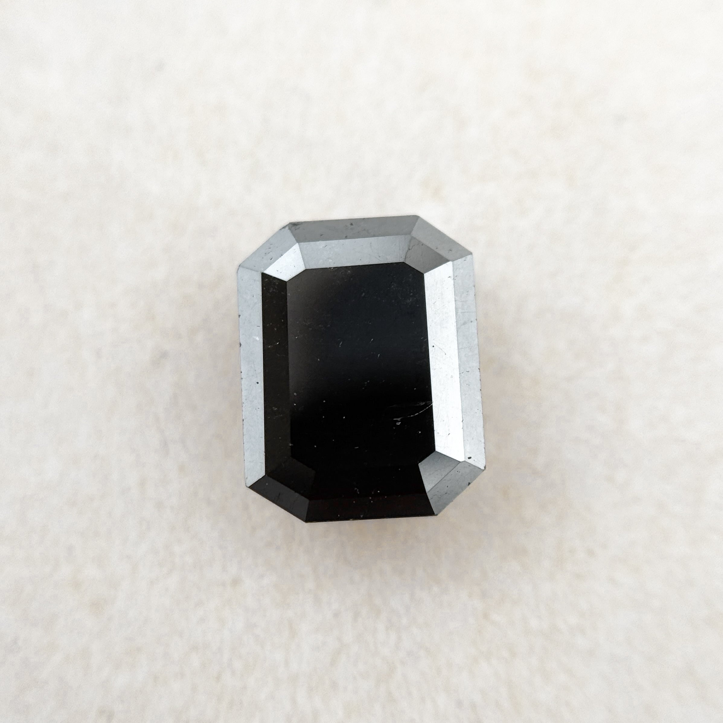 2.25 Ct Emerald Rose Cut Black Natural Salt and Pepper Diamond
