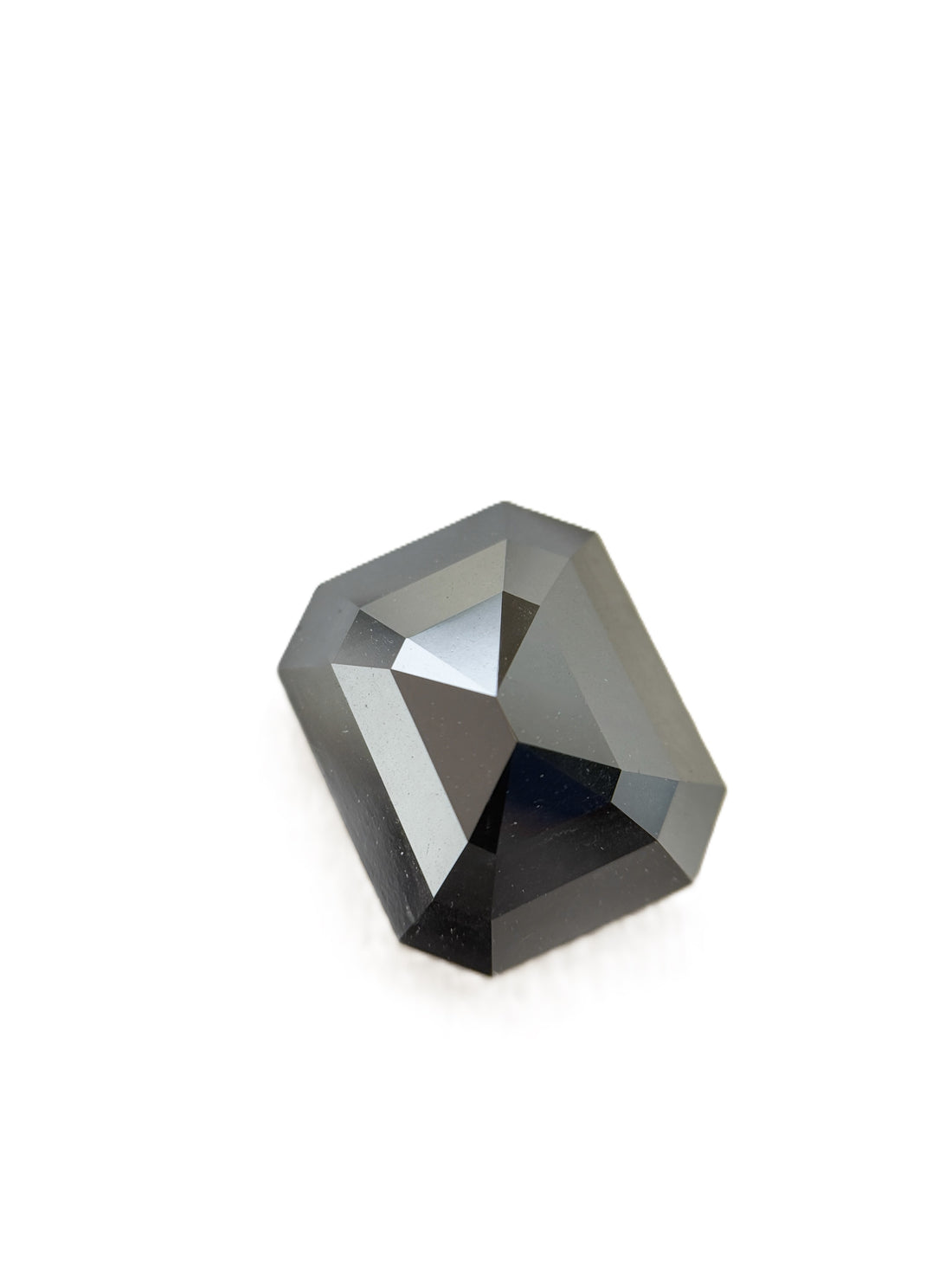 7.21 Ct Emerald Rose Cut Black Natural Salt and Pepper Diamond