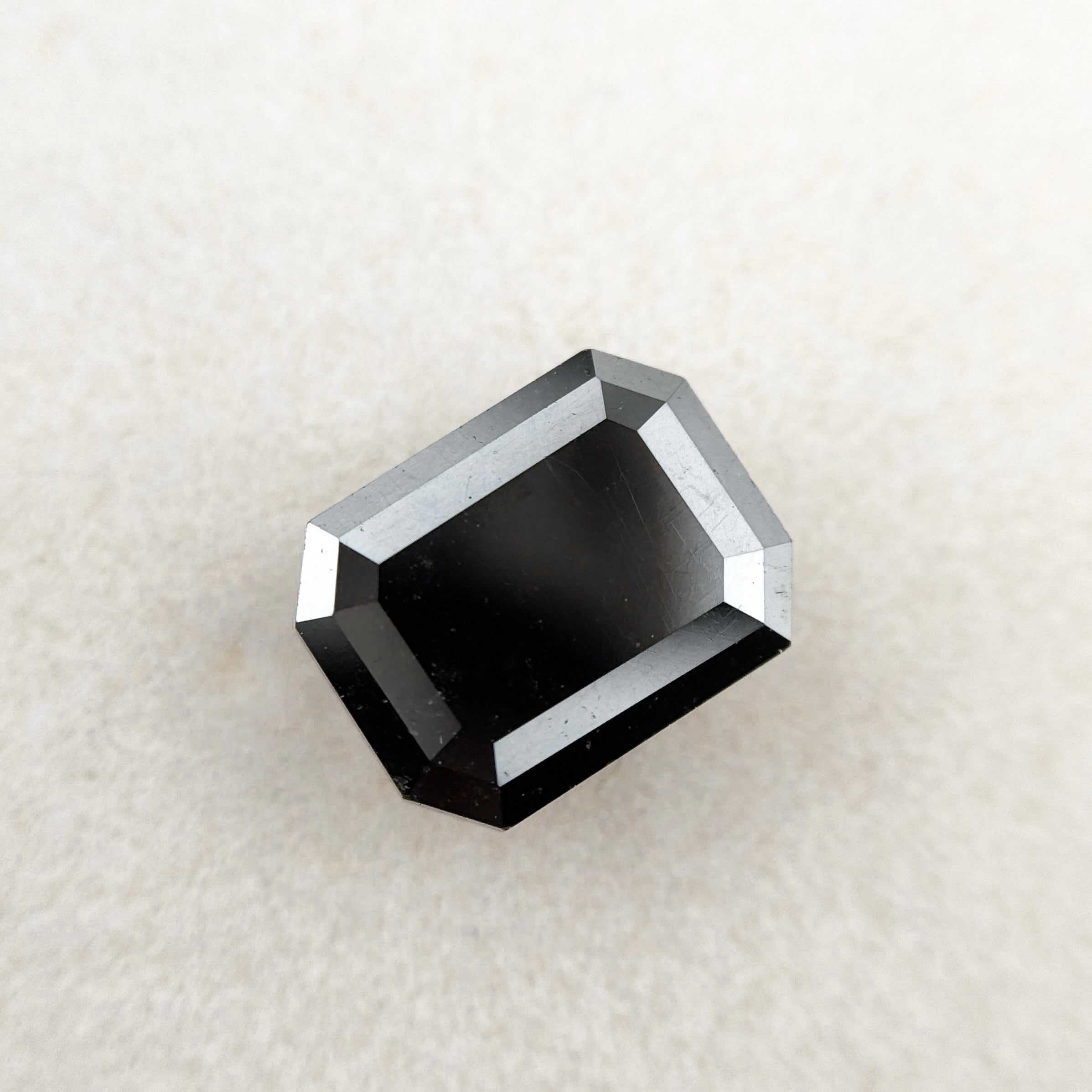2.25 Ct Emerald Rose Cut Black Natural Salt and Pepper Diamond