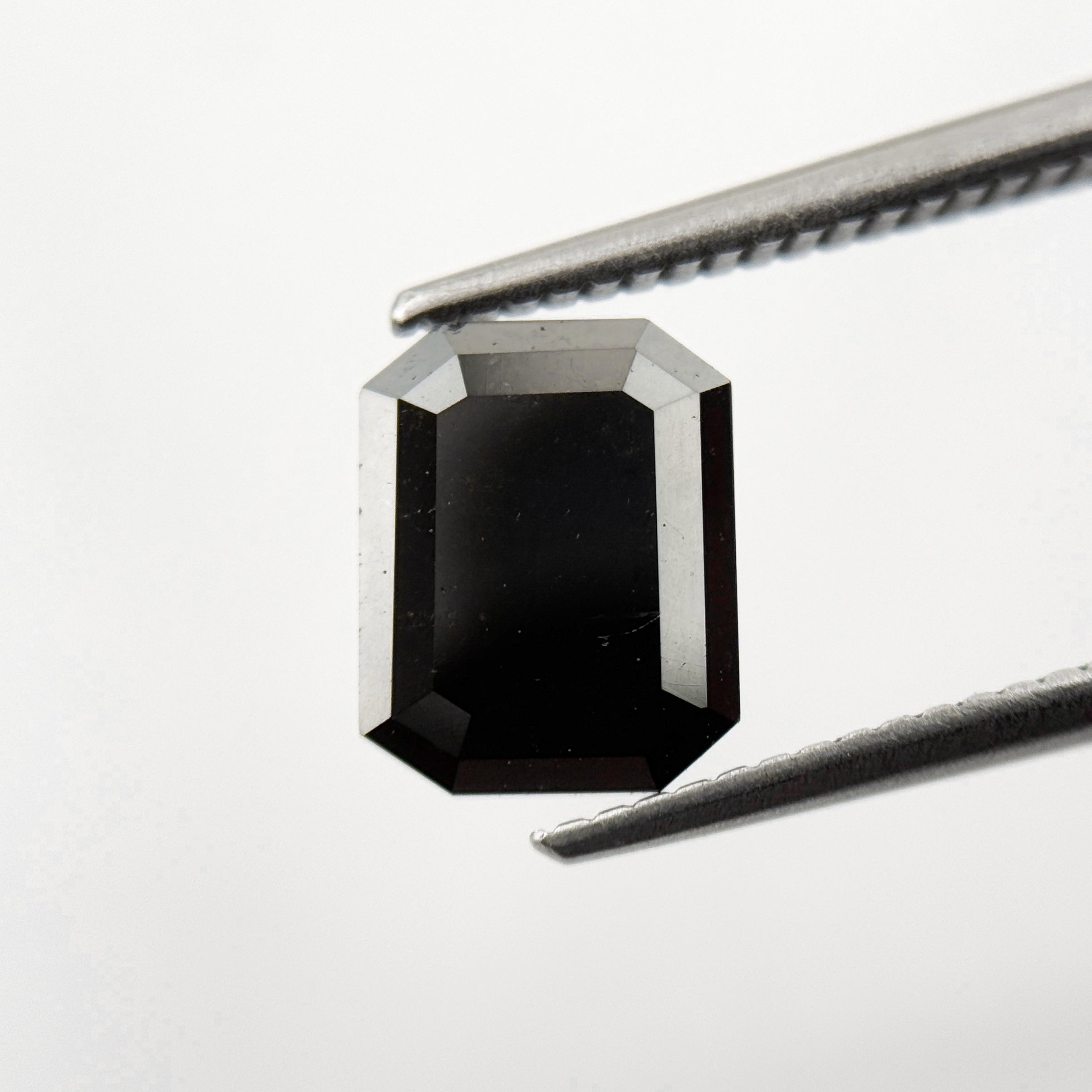 2.25 Ct Emerald Rose Cut Black Natural Salt and Pepper Diamond