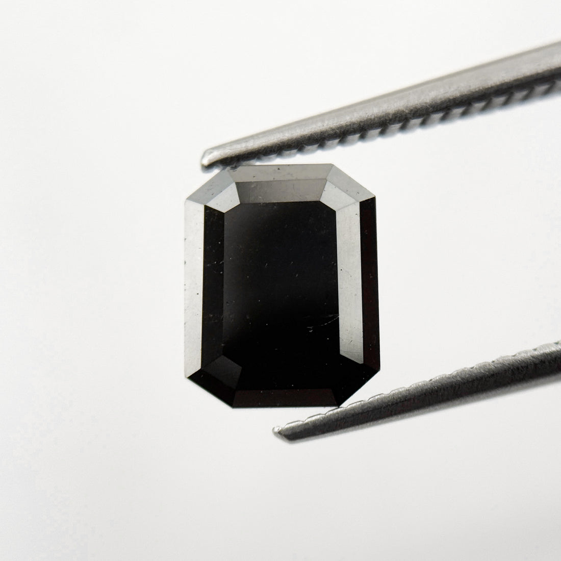 2.25 Ct Emerald Rose Cut Black Natural Salt and Pepper Diamond