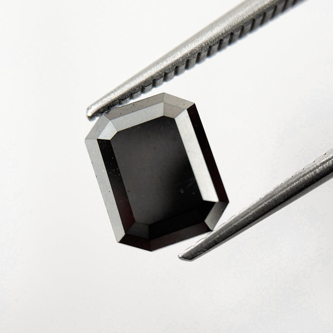 2.25 Ct Emerald Rose Cut Black Natural Salt and Pepper Diamond