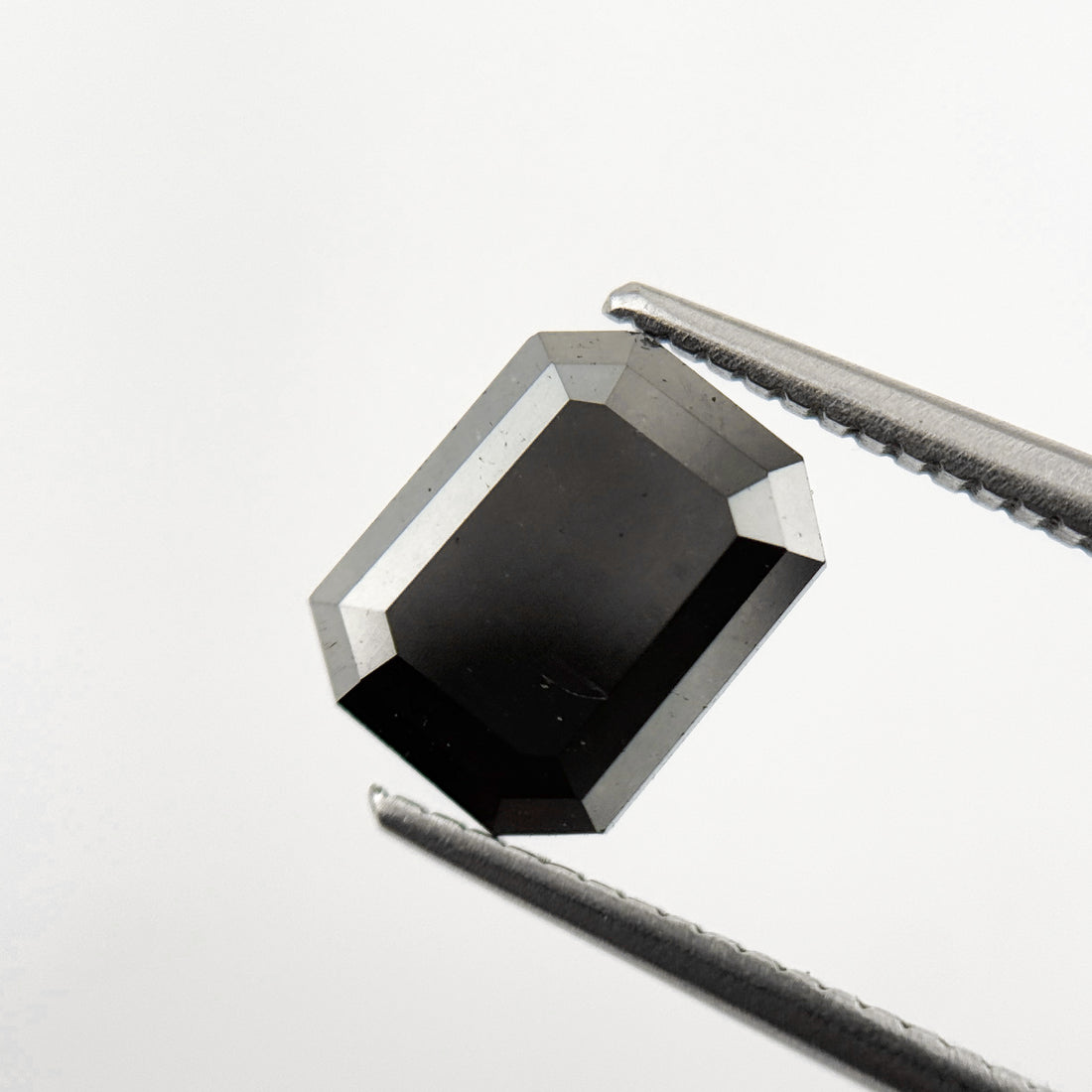 2.25 Ct Emerald Rose Cut Black Natural Salt and Pepper Diamond
