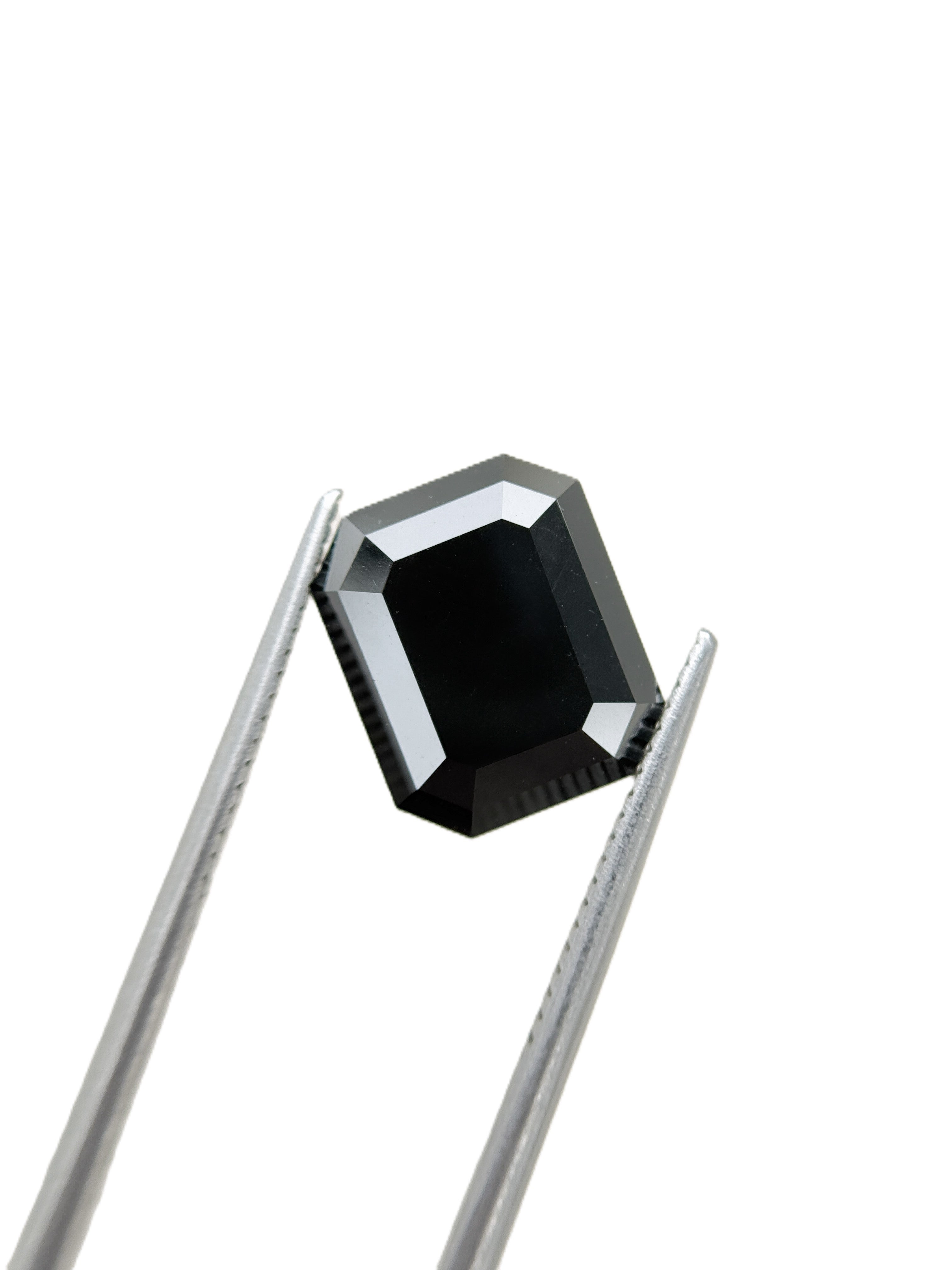 7.21 Ct Emerald Rose Cut Black Natural Salt and Pepper Diamond
