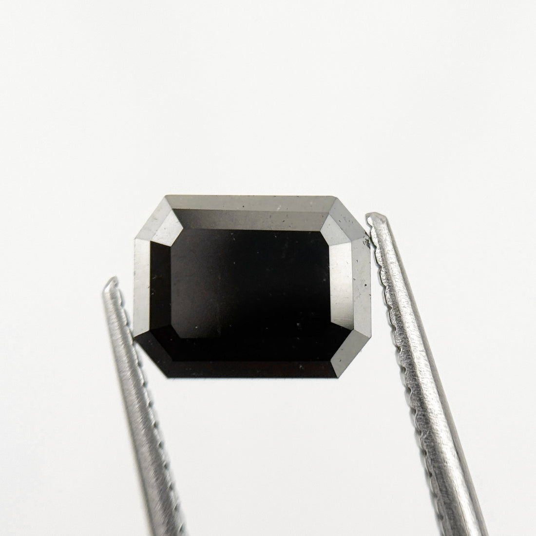 2.25 Ct Emerald Rose Cut Black Natural Salt and Pepper Diamond