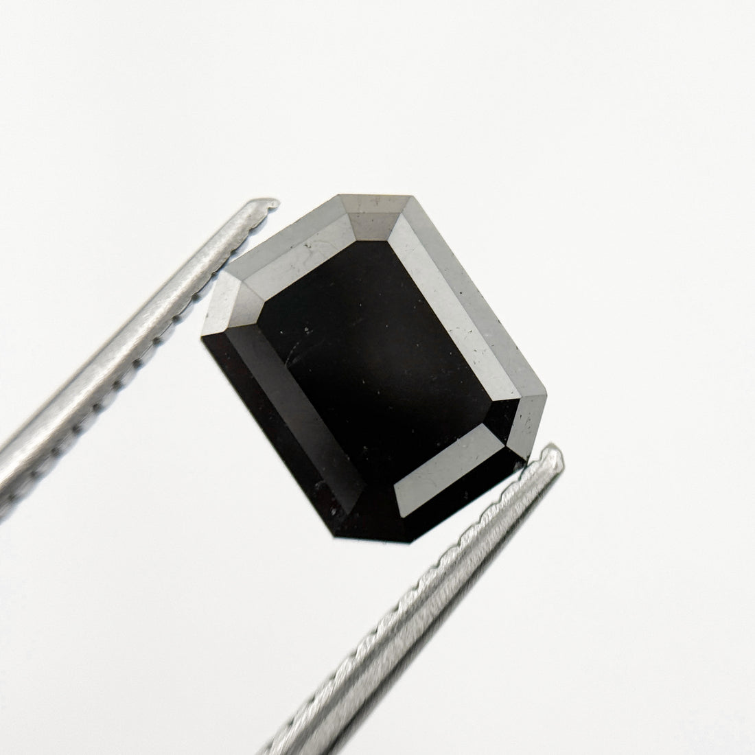 2.25 Ct Emerald Rose Cut Black Natural Salt and Pepper Diamond