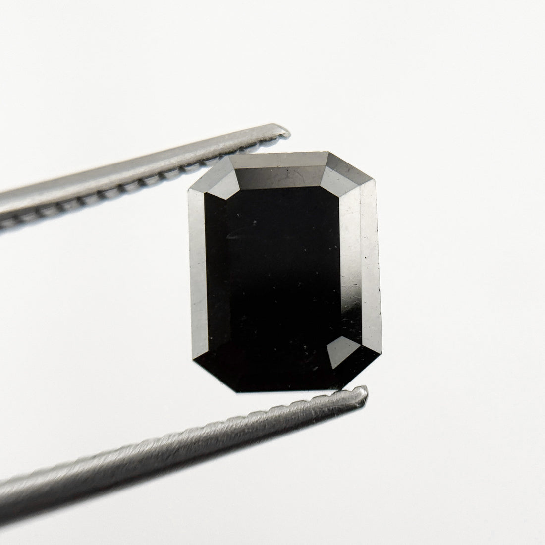 2.25 Ct Emerald Rose Cut Black Natural Salt and Pepper Diamond