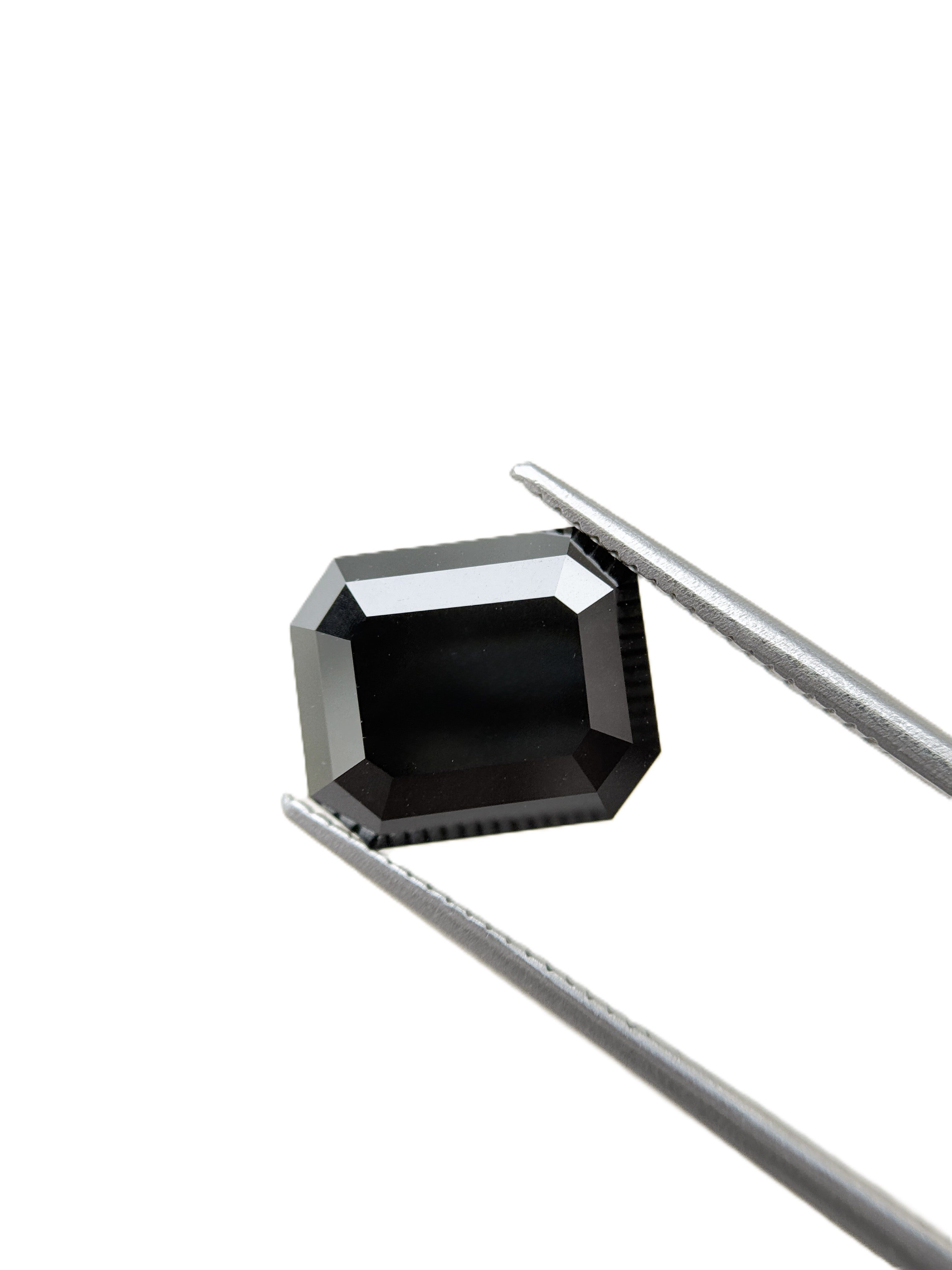 7.21 Ct Emerald Rose Cut Black Natural Salt and Pepper Diamond