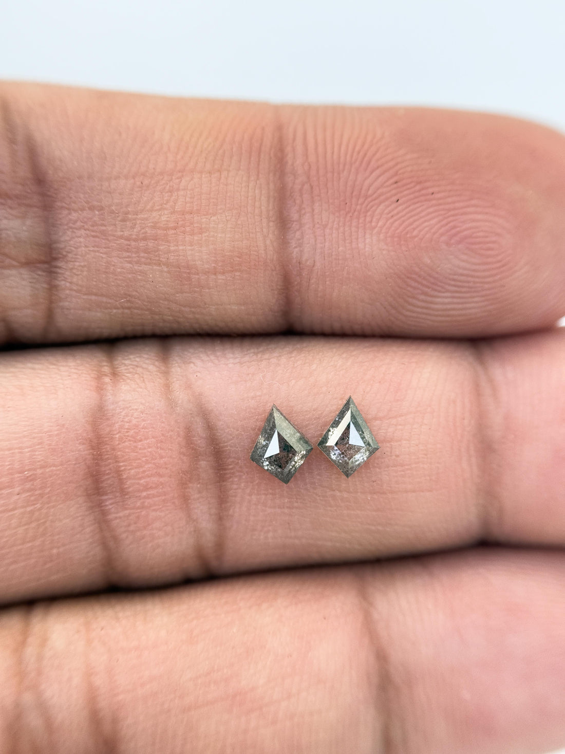 0.66 Ct Kite Rose Cut Grey Natural Salt and Pepper Diamond