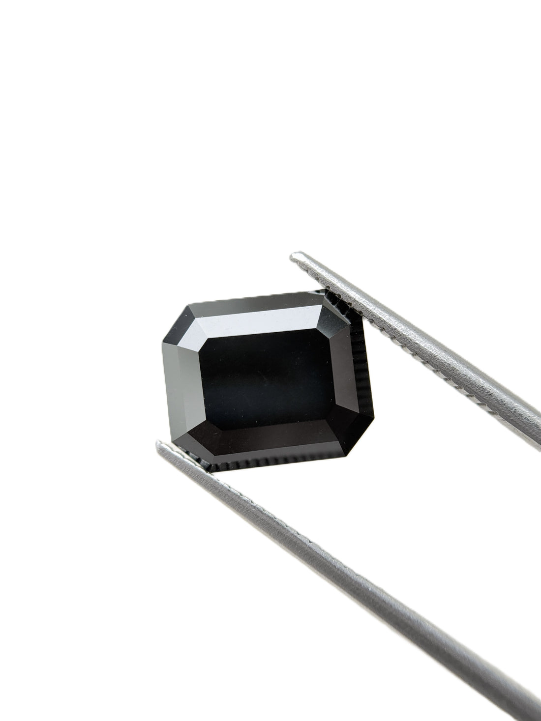 7.21 Ct Emerald Rose Cut Black Natural Salt and Pepper Diamond